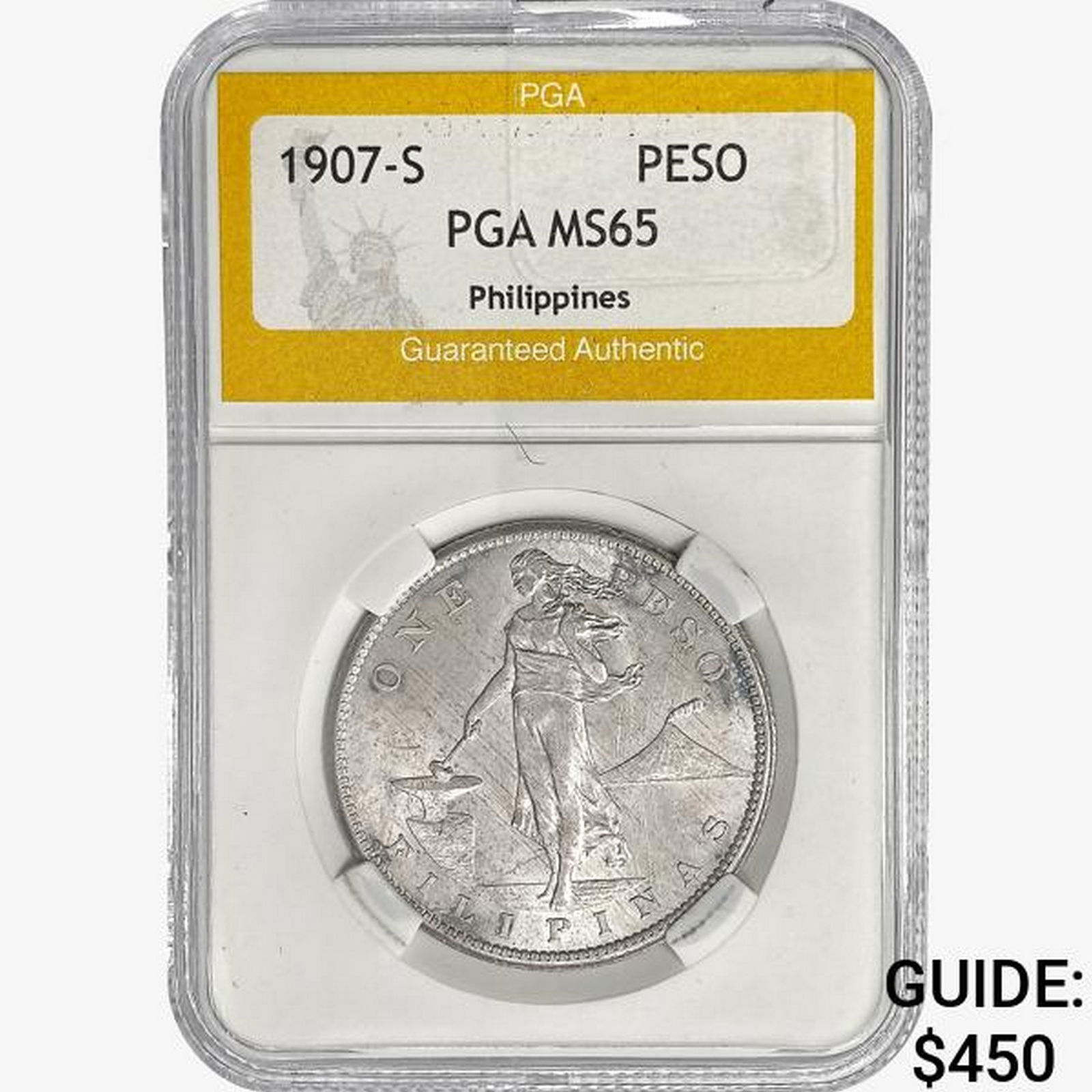1907-S Philippines 1 Peso .5144oz. Silver PGA MS65 (1 of 2)