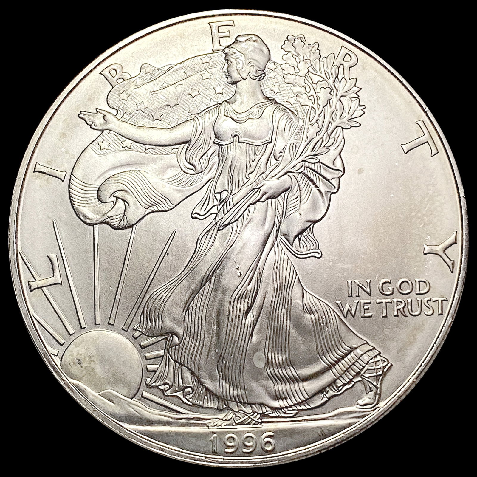 1996 $1 1oz Silver American Eagle SUPERB GEM BU (1 of 2)