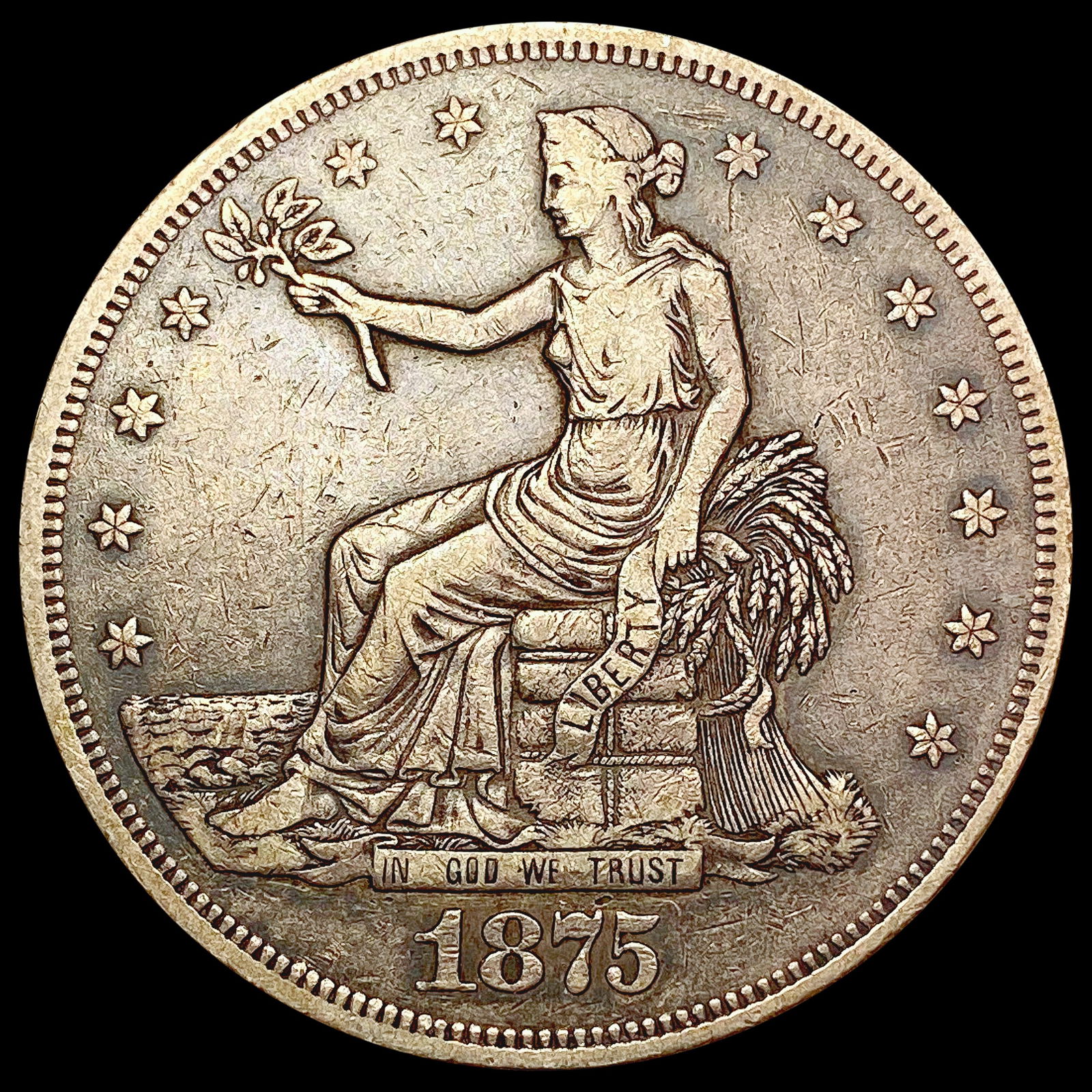 1875-CC Silver Trade Dollar LIGHTLY CIRCULATED (1 of 2)