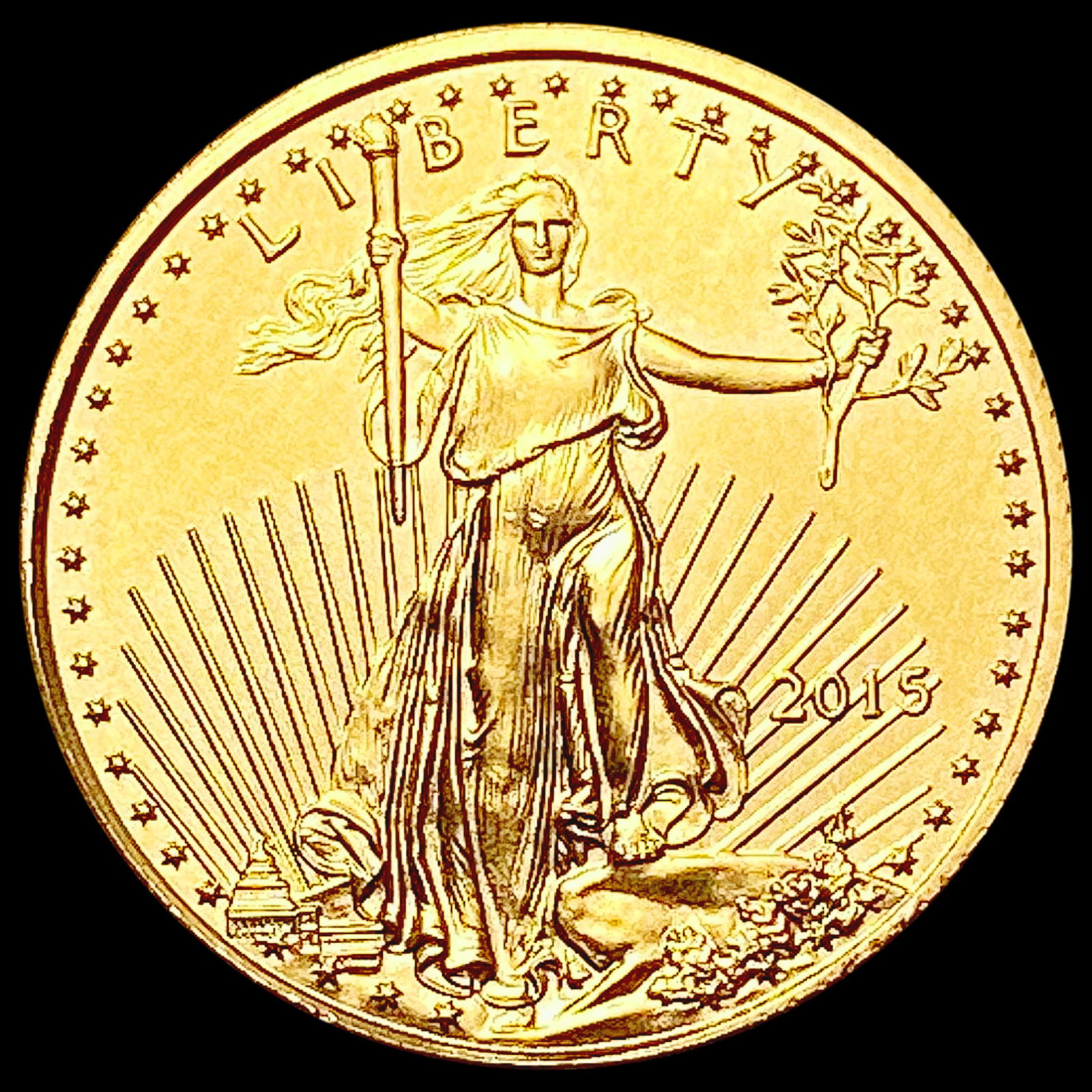 2015 1/10th oz $5 American Gold Eagle SUPERB GEM BU (1 of 2)