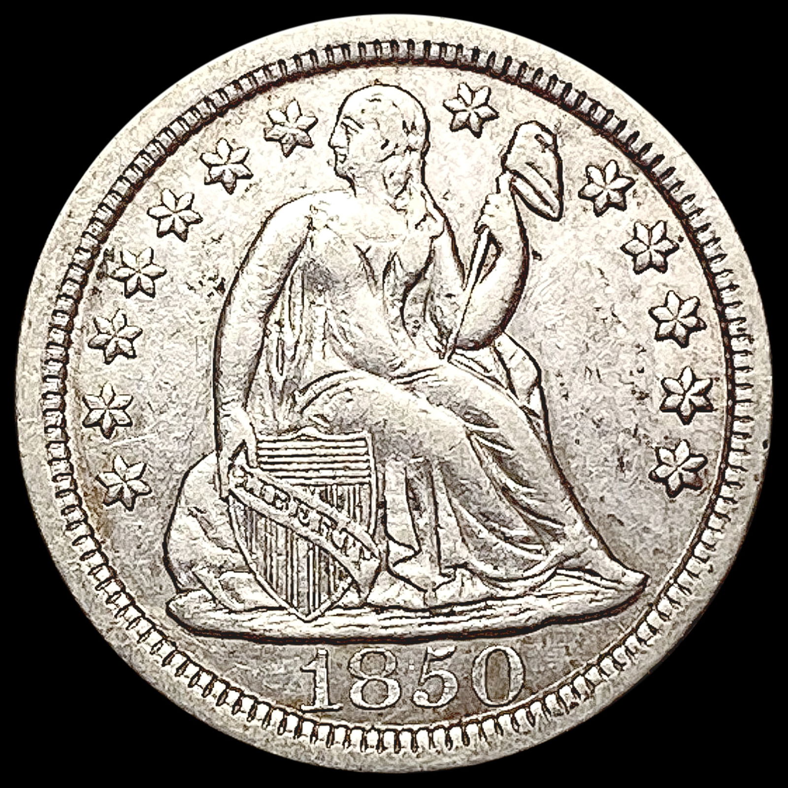 1850 Seated Liberty Dime CLOSELY UNCIRCULATED (1 of 2)