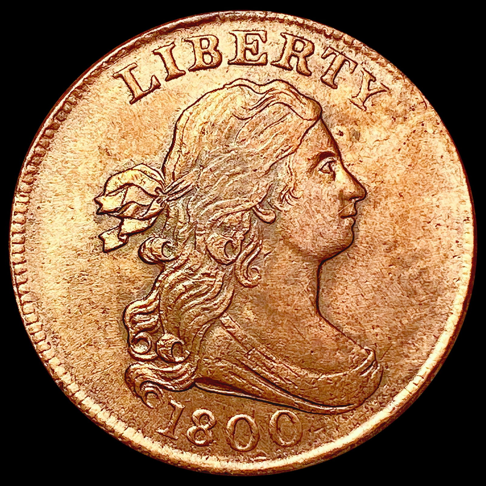 1800 RB Draped Bust Half Cent CHOICE AU (1 of 2)
