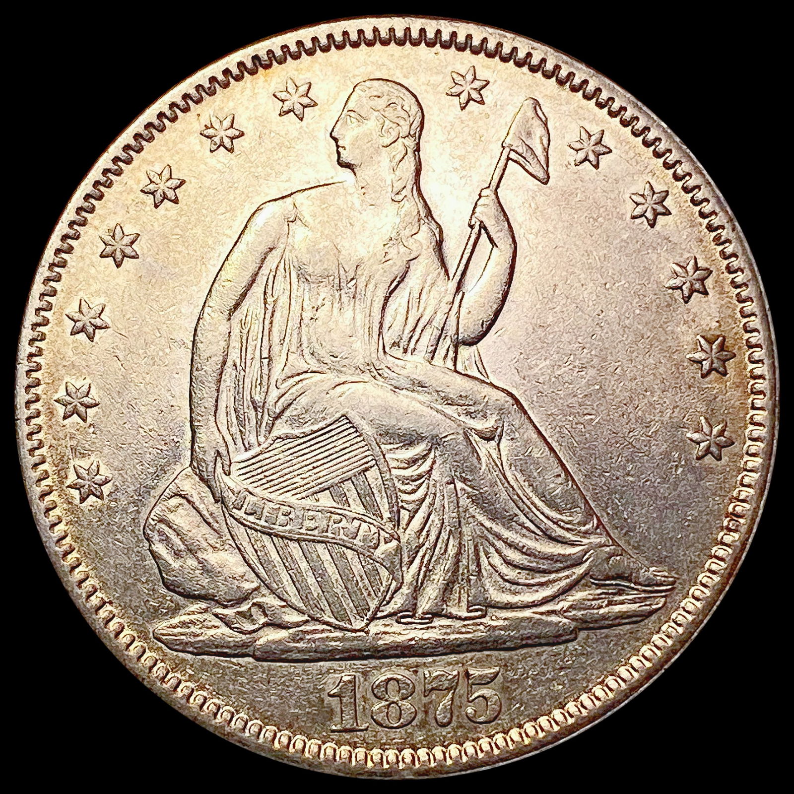 1875 Seated Liberty Half Dollar CLOSELY UNCIRCULATED (1 of 2)