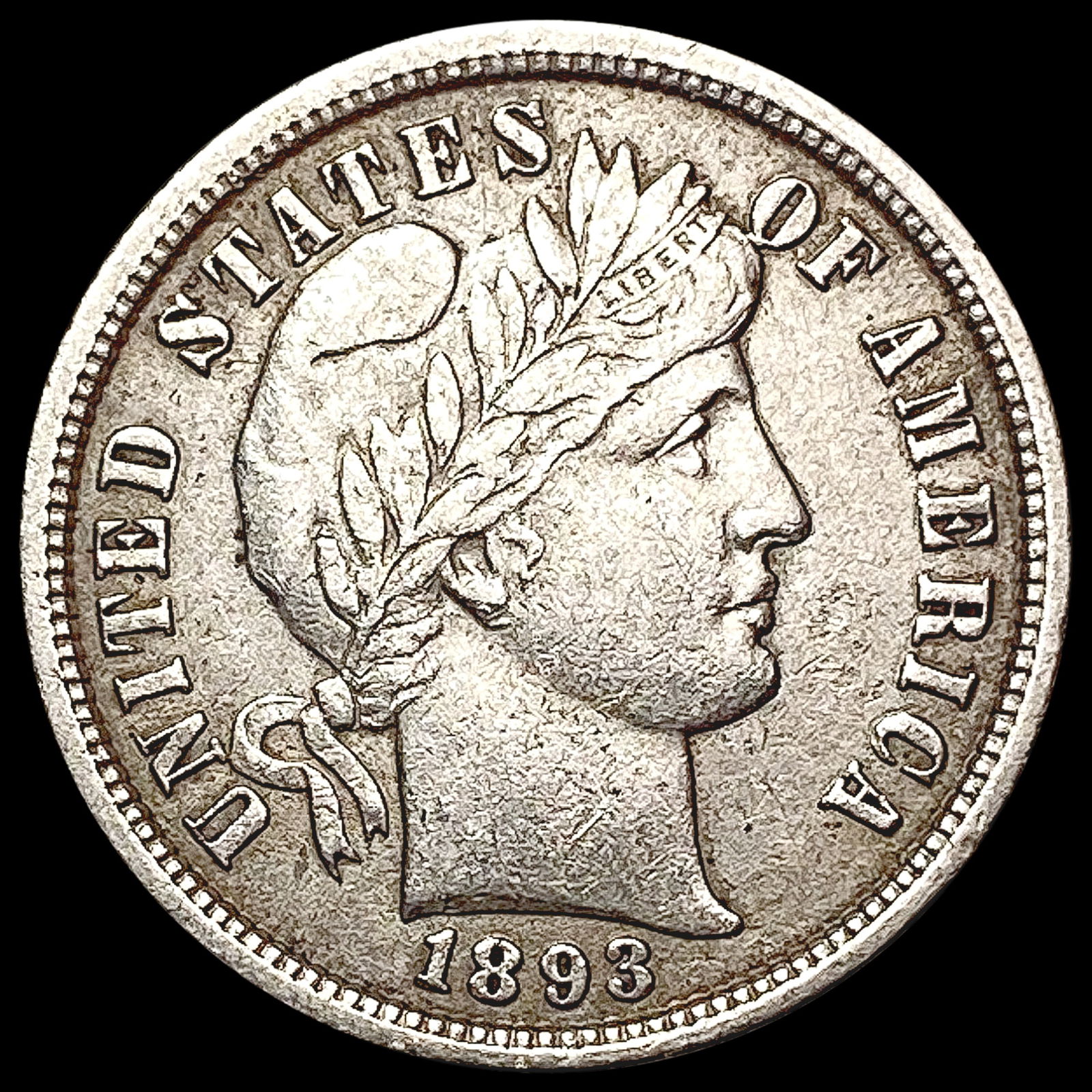 1893 Barber Dime CLOSELY UNCIRCULATED (1 of 2)
