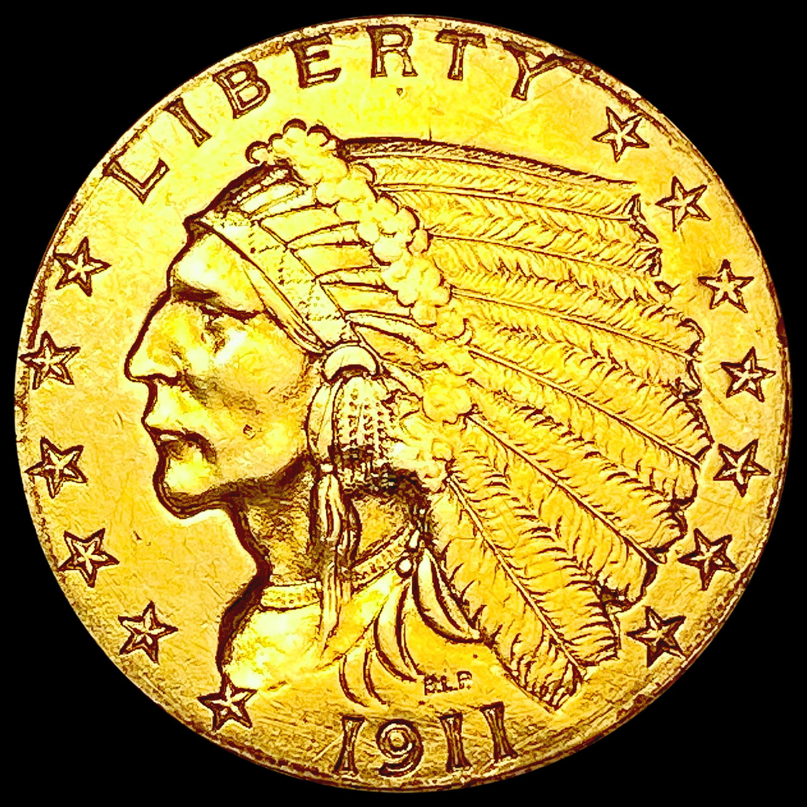 1911 $2.50 Gold Quarter Eagle CLOSELY UNCIRCULATED (1 of 2)