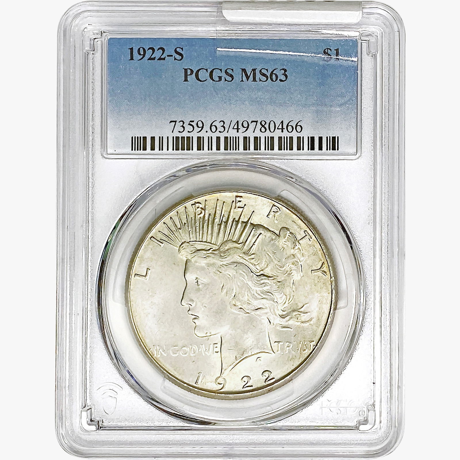 1922-S Silver Peace Dollar PCGS MS63 (1 of 2)