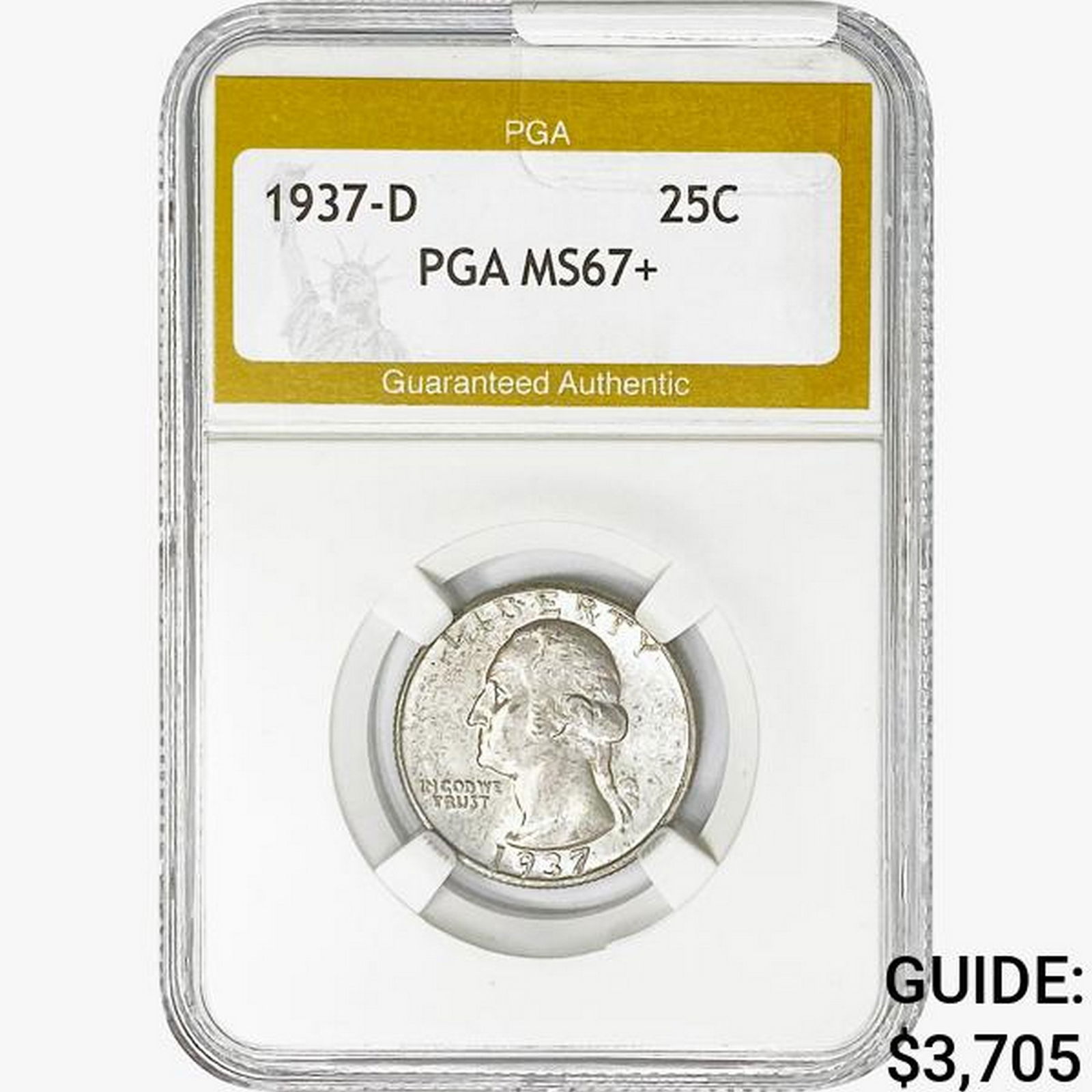 1937-D Washington Silver Quarter PGA MS67+ (1 of 2)