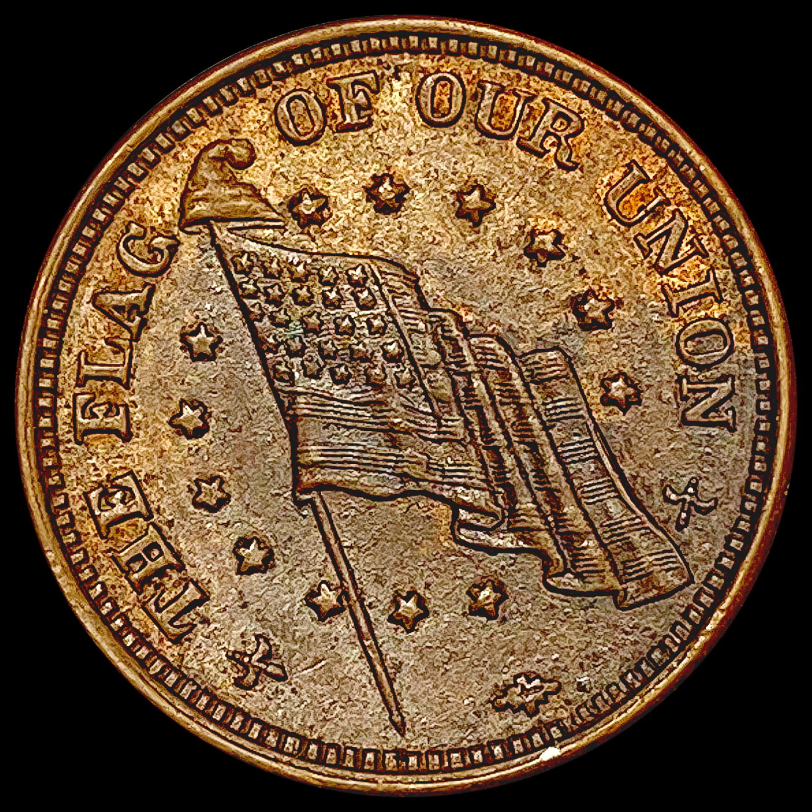 ND CIvil War Token Flag of Our Union HIGH GRADE (1 of 2)