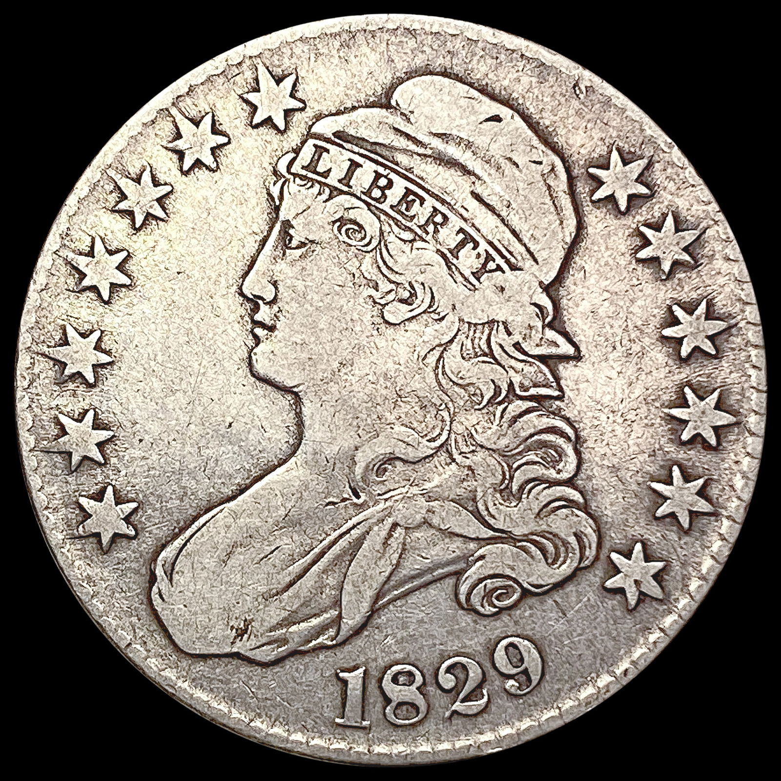 1829 Capped Bust Half Dollar LIGHTLY CIRCULATED (1 of 2)
