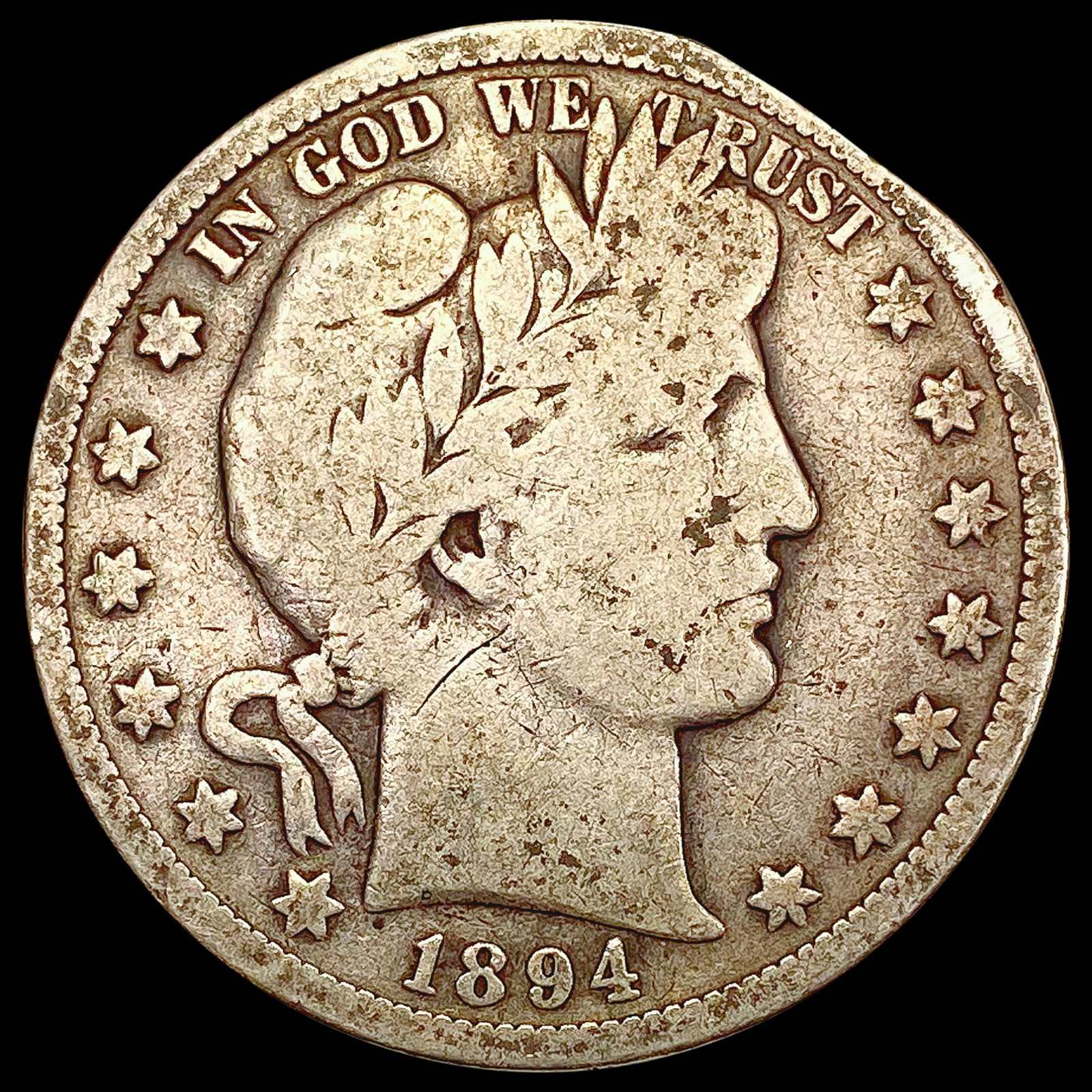 1894-S Barber Half Dollar NICELY CIRCULATED (1 of 2)