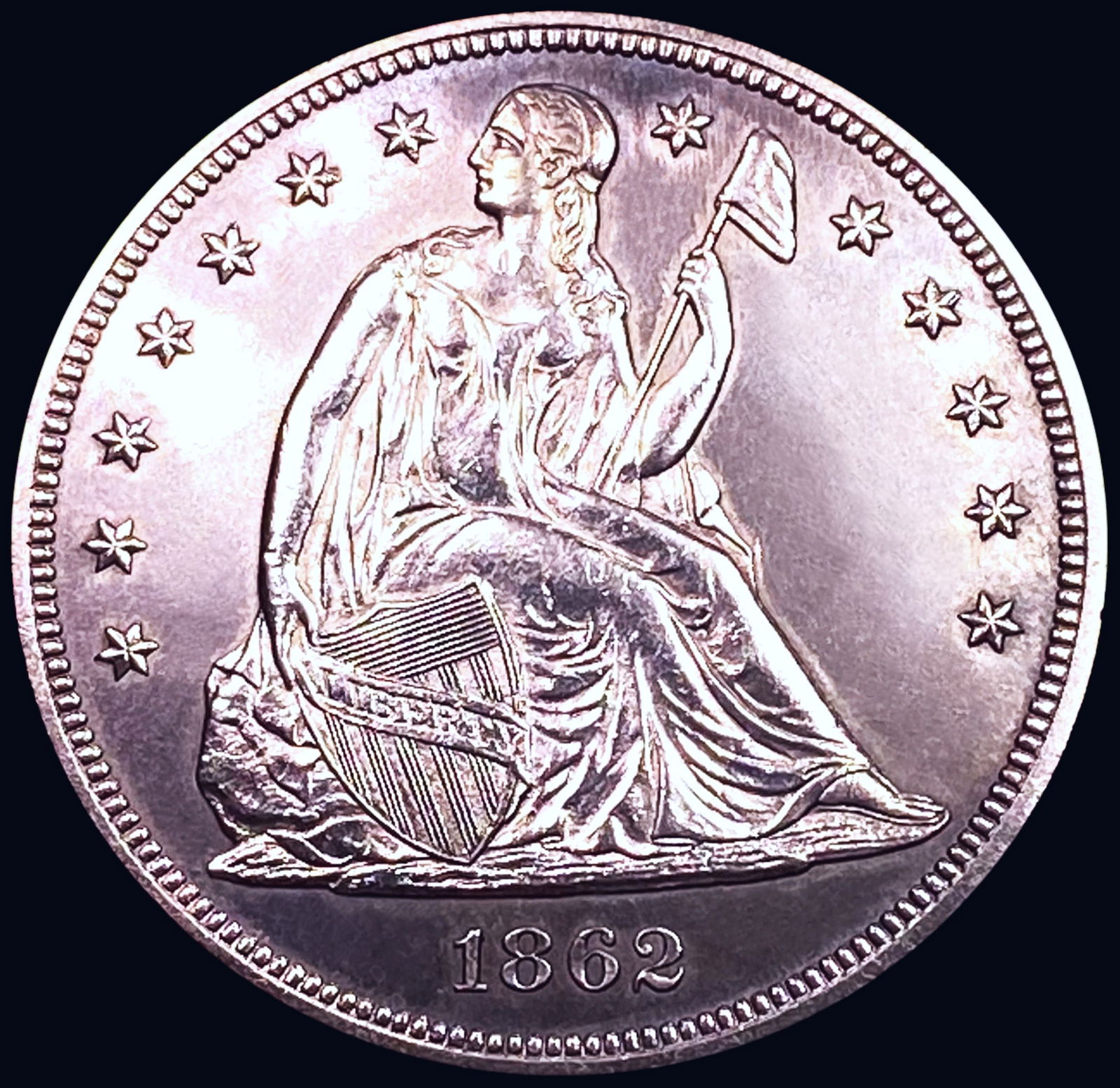 1862 Seated Liberty Dollar CHOICE BU (1 of 2)