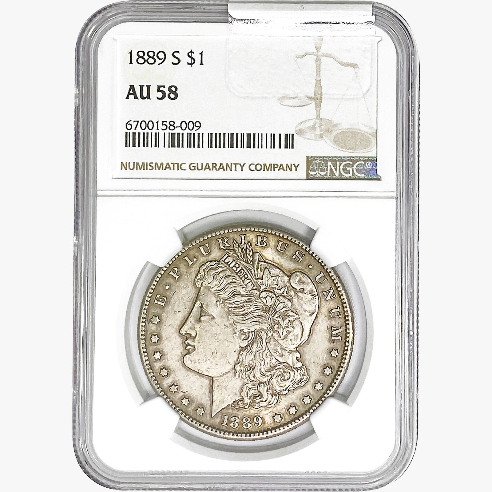 1889-S Morgan Silver Dollar NGC AU58 (1 of 2)