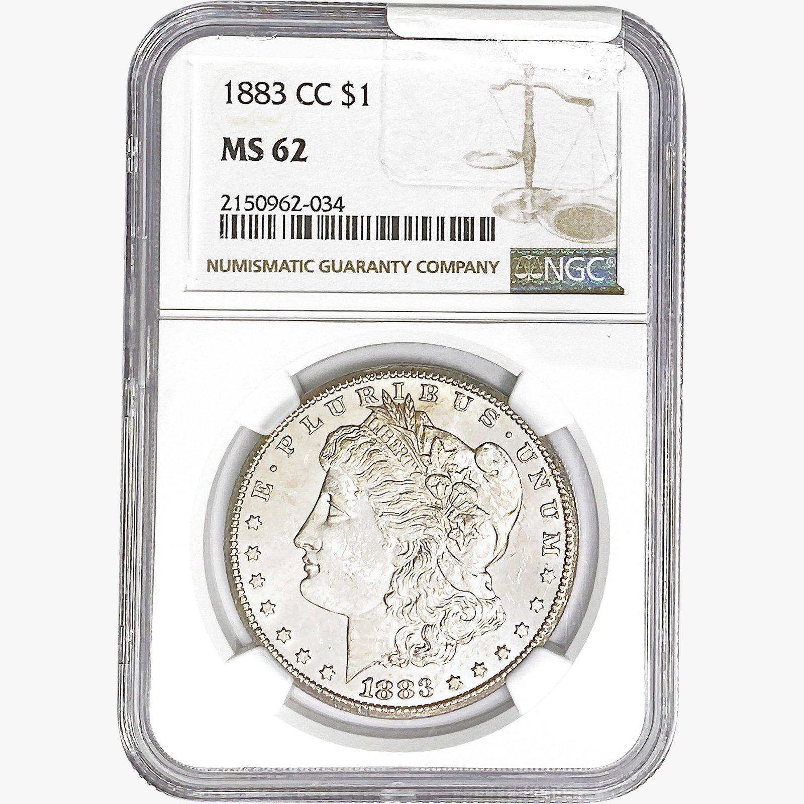 1883-CC Morgan Silver Dollar NGC MS62: 1883-CC Morgan Silver Dollar NGC MS62