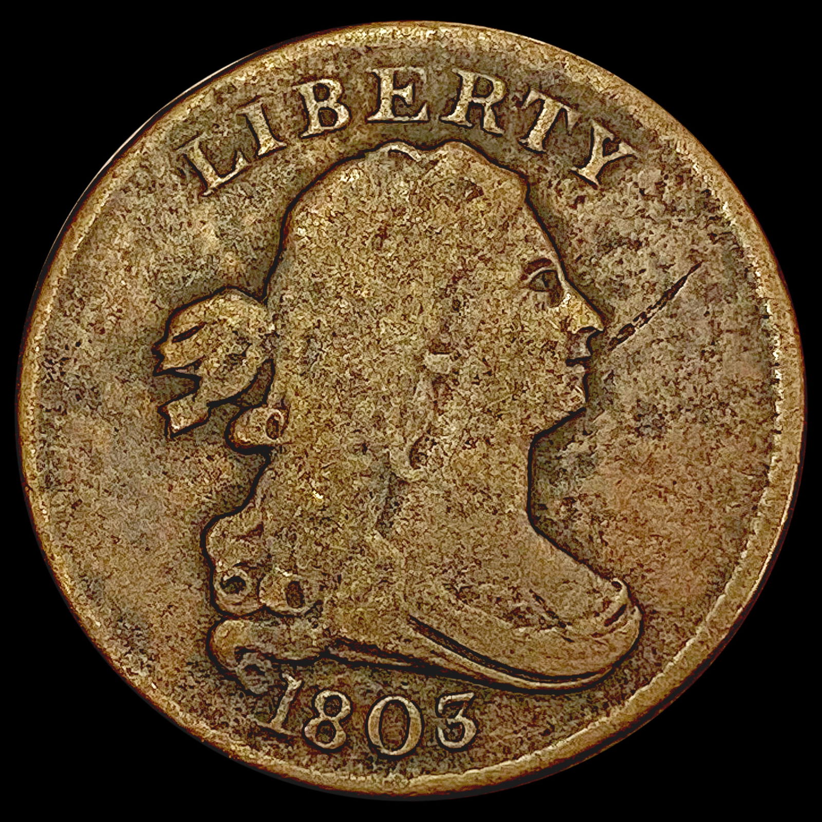 1803 Draped Bust Half Cent NICELY CIRCULATED (1 of 2)