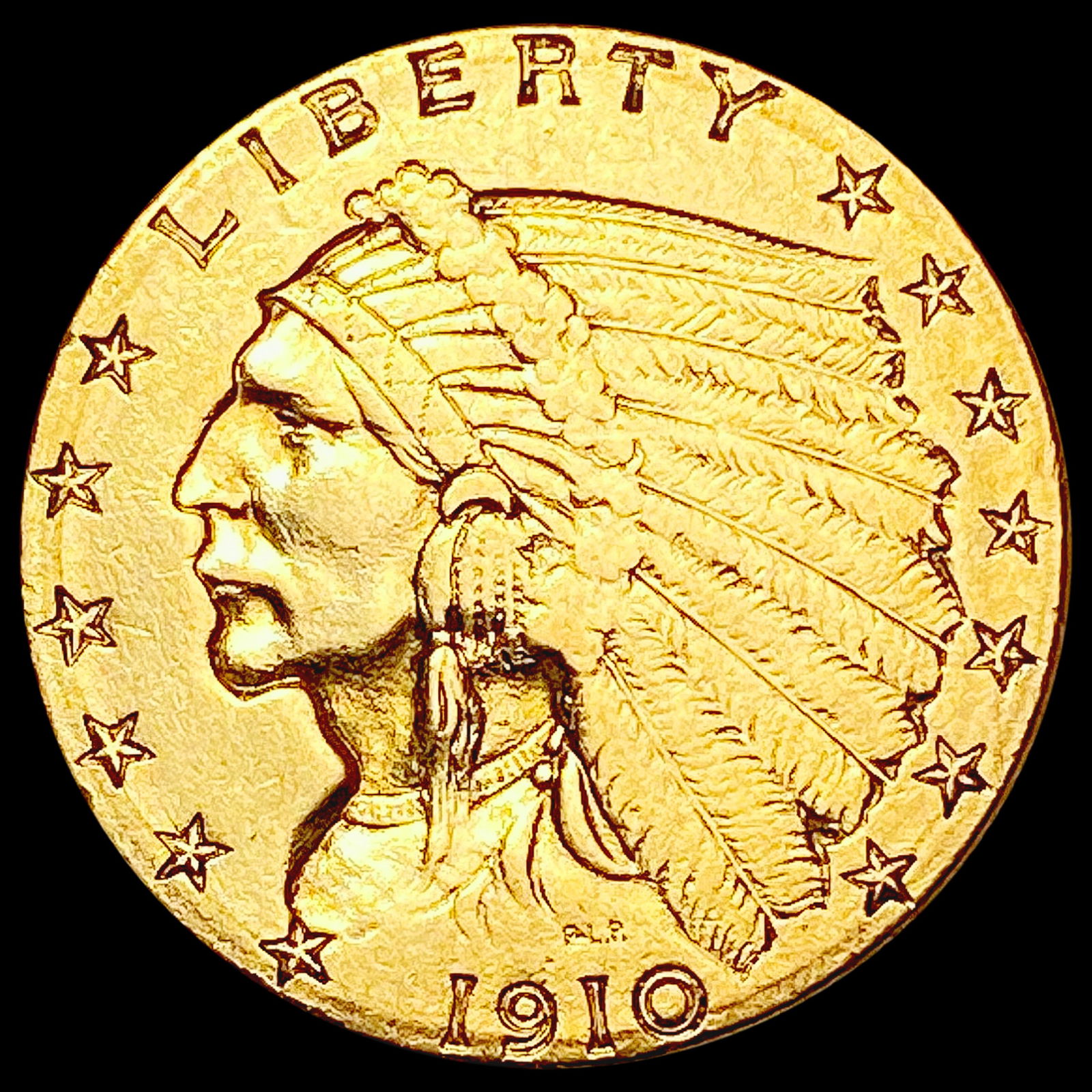 1910 $2.50 Gold Quarter Eagle CLOSELY UNCIRCULATED (1 of 2)