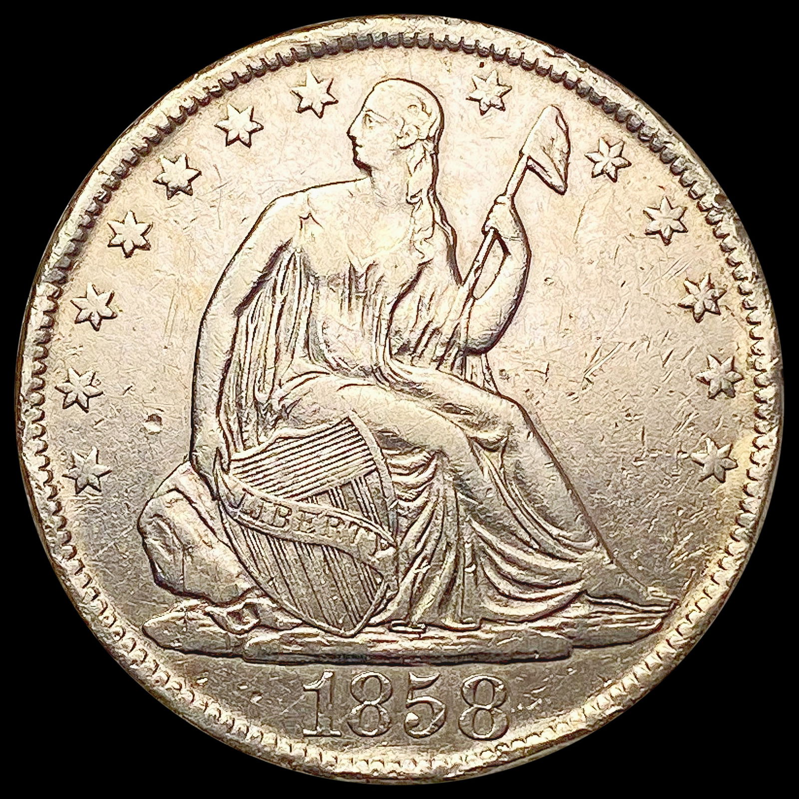 1858-O Seated Liberty Half Dollar CLOSELY UNCIRCULATED (1 of 2)