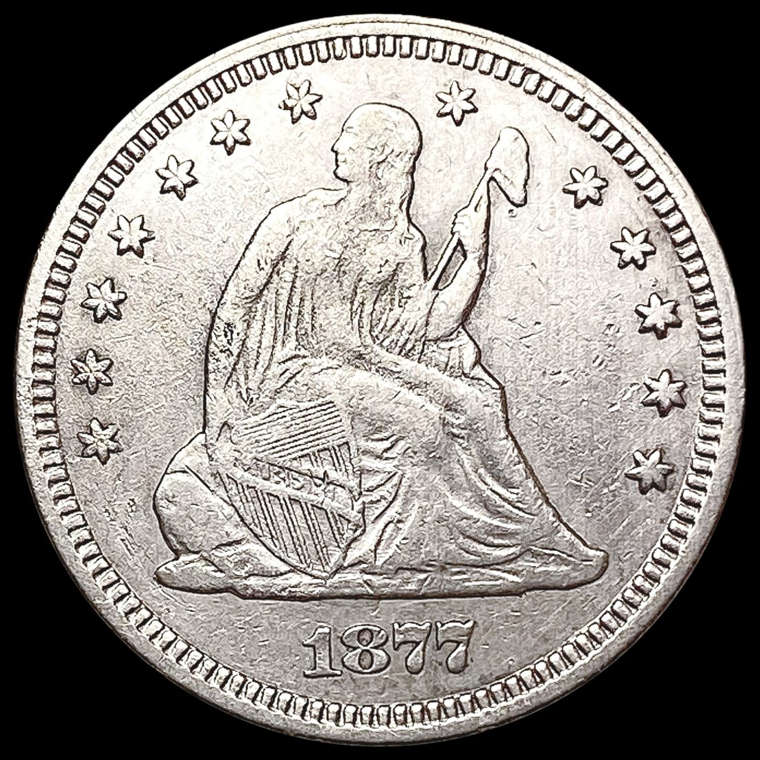 1877 Seated Liberty Quarter CLOSELY UNCIRCULATED (1 of 2)