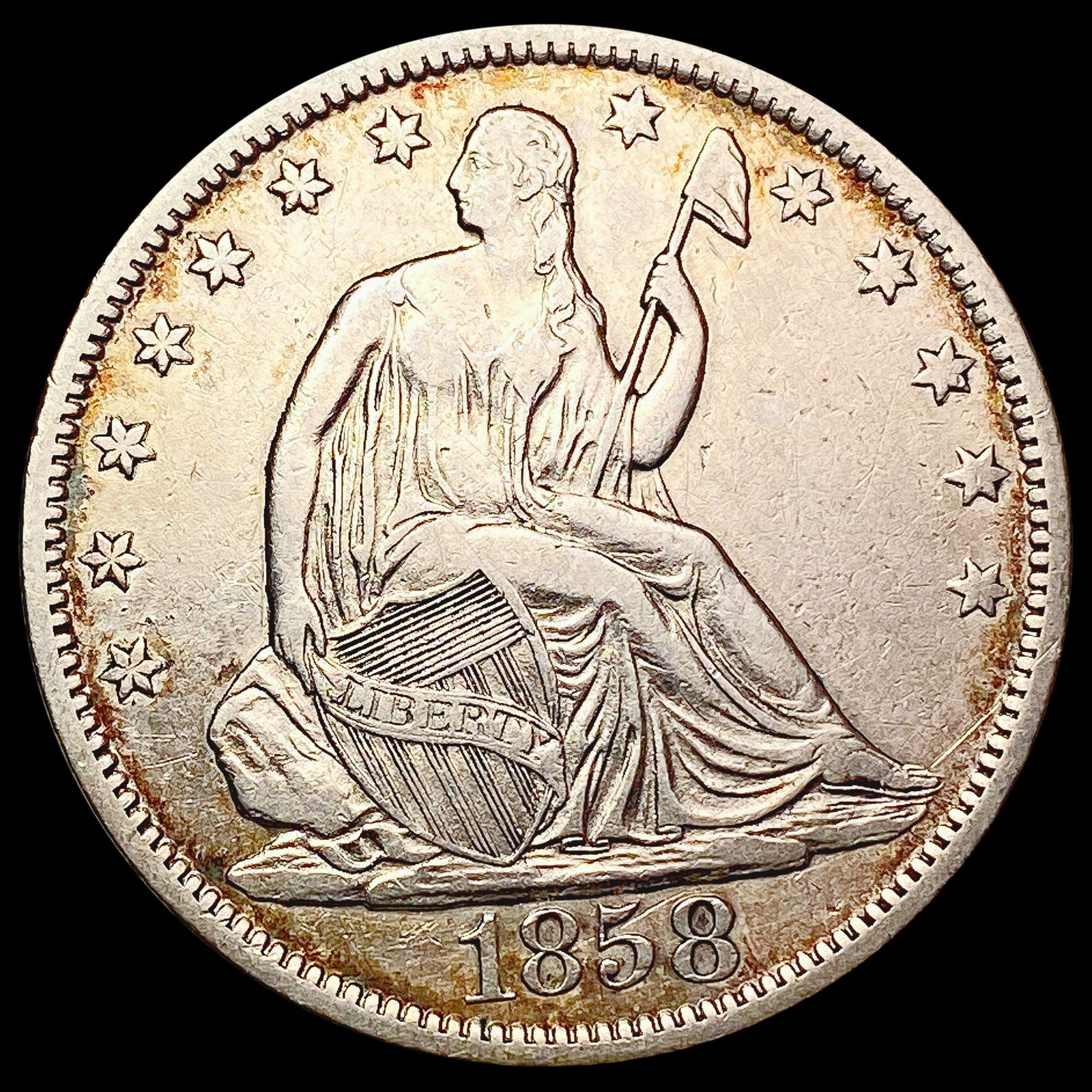 1858-O Seated Liberty Half Dollar CLOSELY UNCIRCULATED (1 of 2)