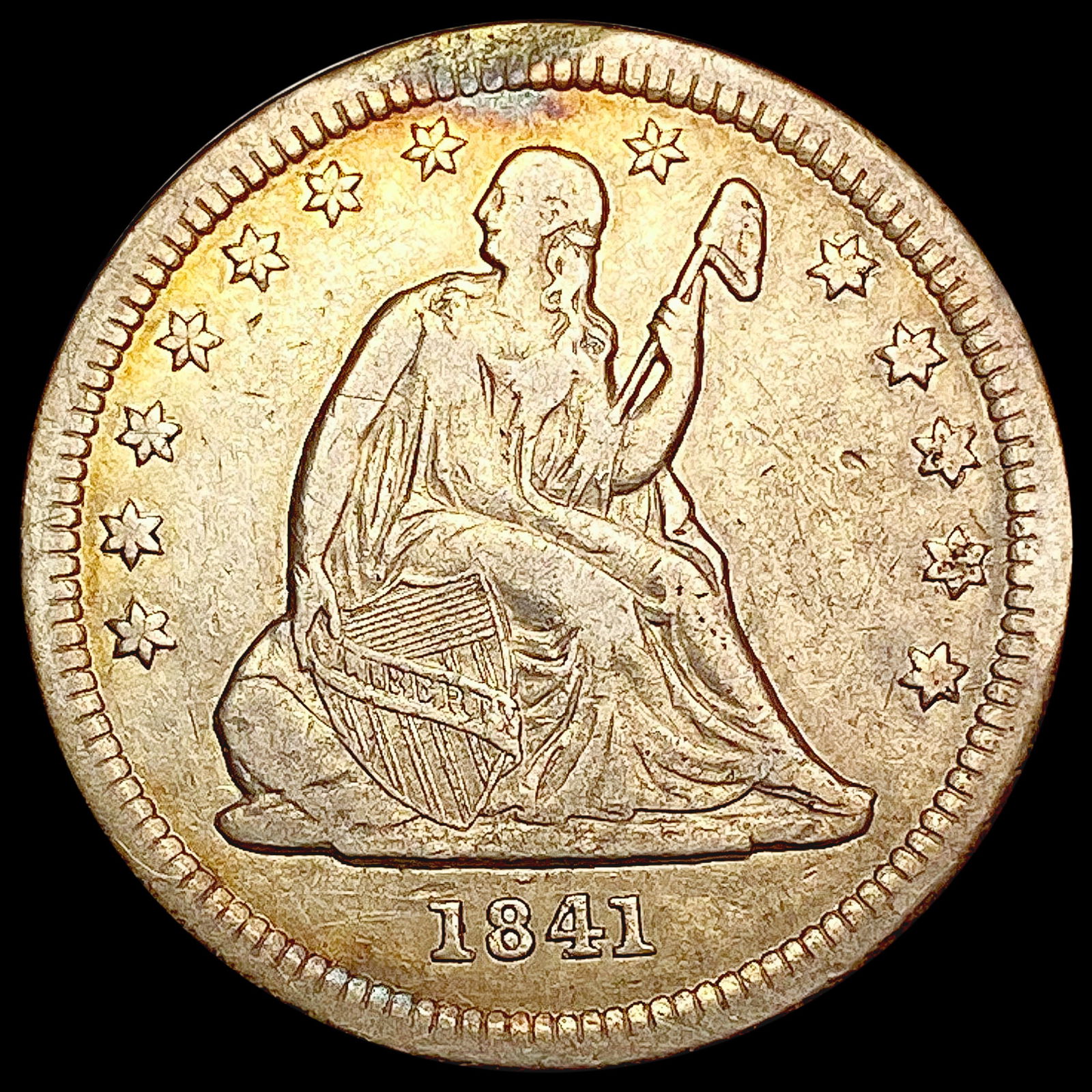 1841 DDR Seated Liberty Quarter LIGHTLY CIRCULATED (1 of 2)
