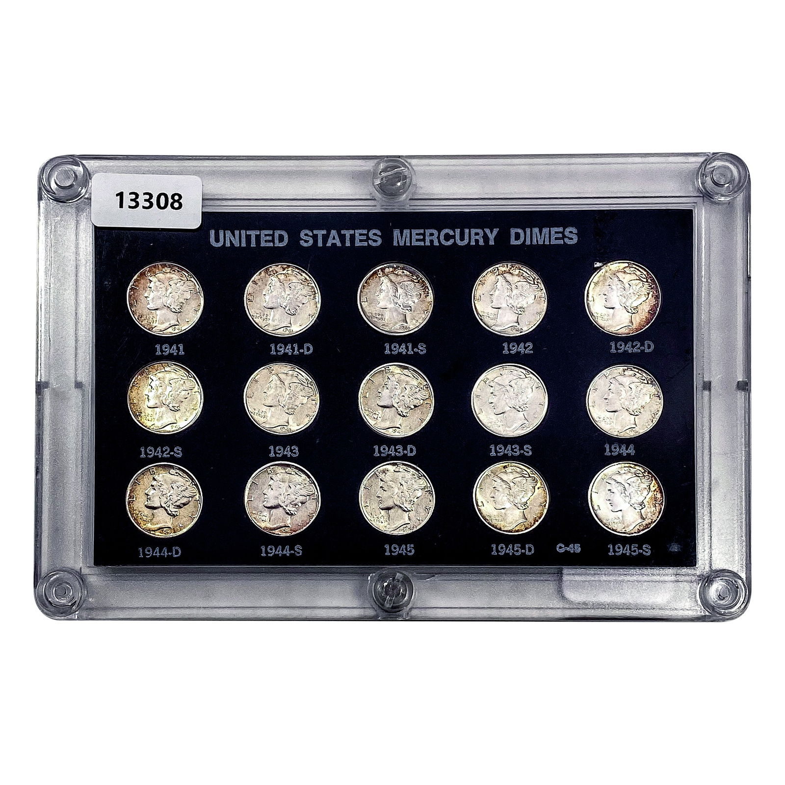 1941-1945 UNC War Years Mercury Dime Set [15 Coins] (1 of 2)