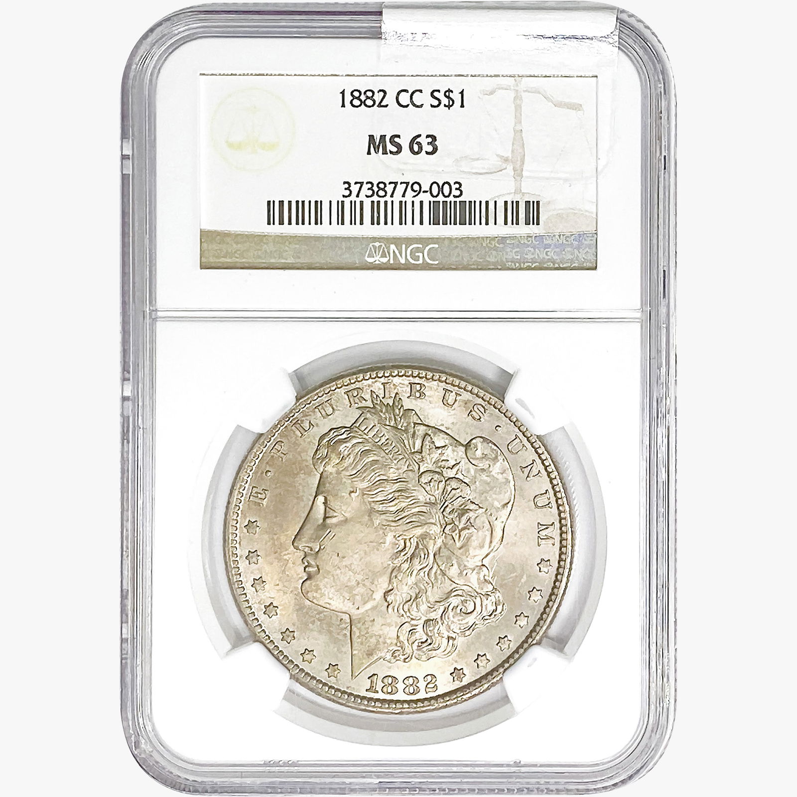 1882-CC Morgan Silver Dollar NGC MS63 (1 of 2)