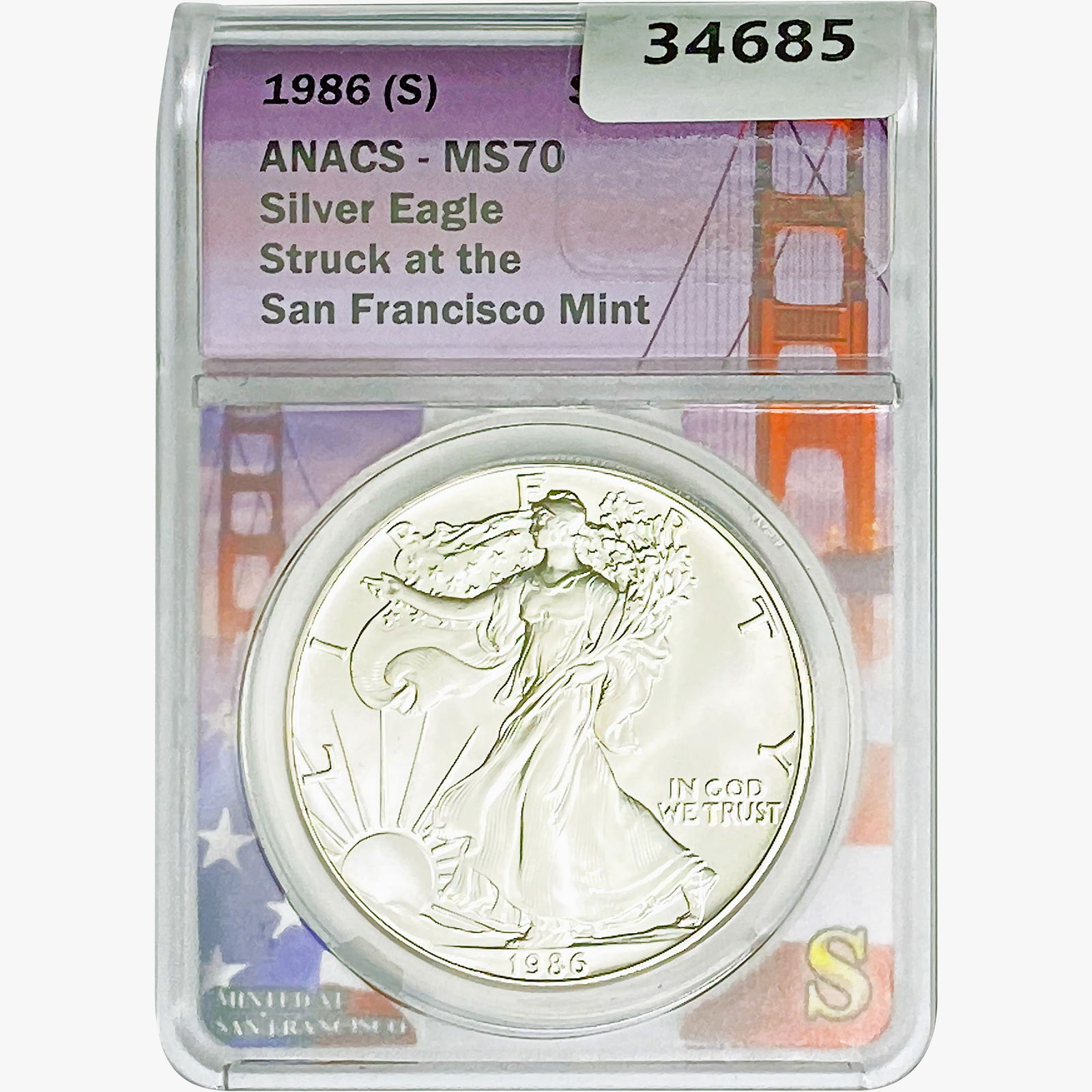1986-S Silver Eagle ANACS MS70 (1 of 2)