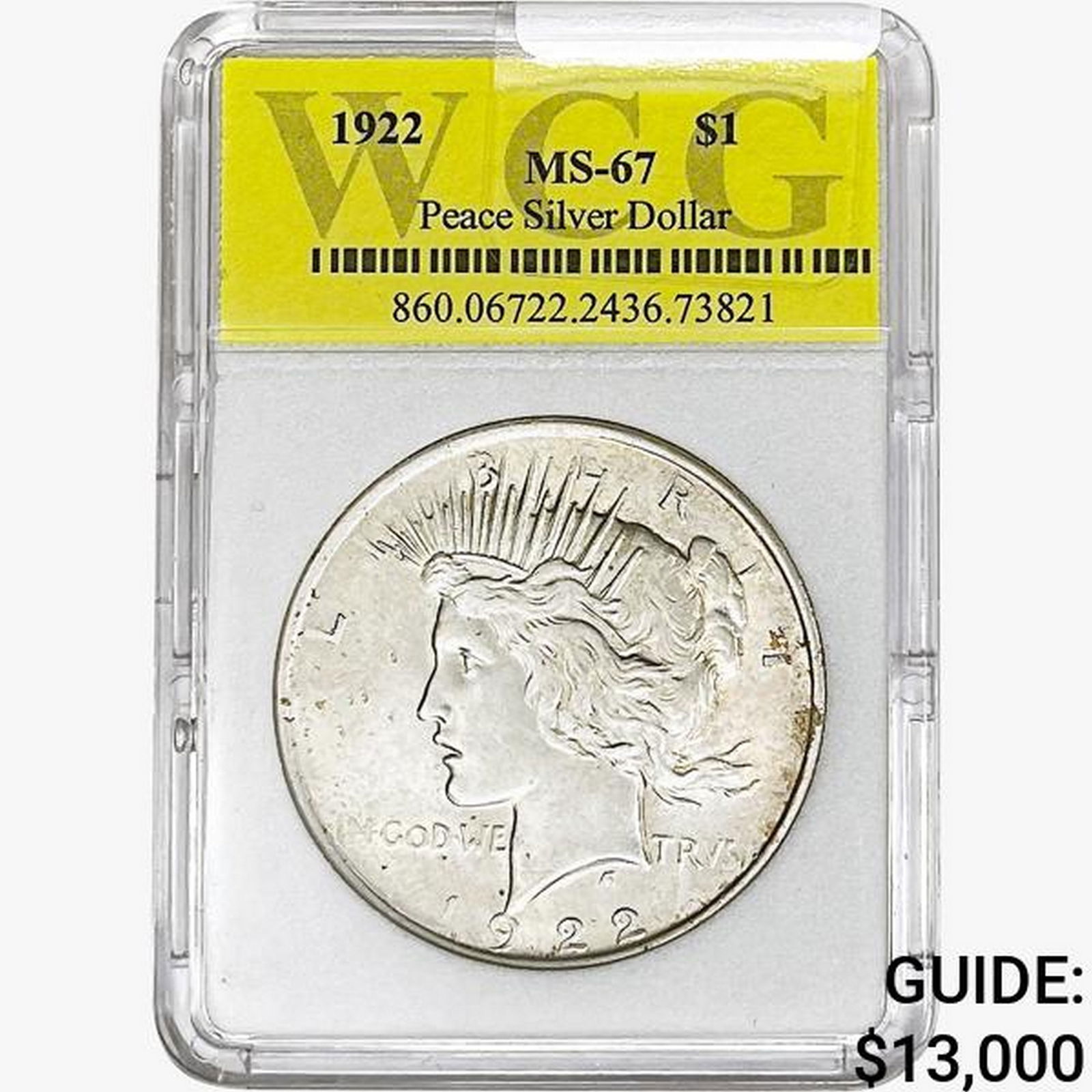 1922 Silver Peace Dollar WCG MS67 (1 of 2)