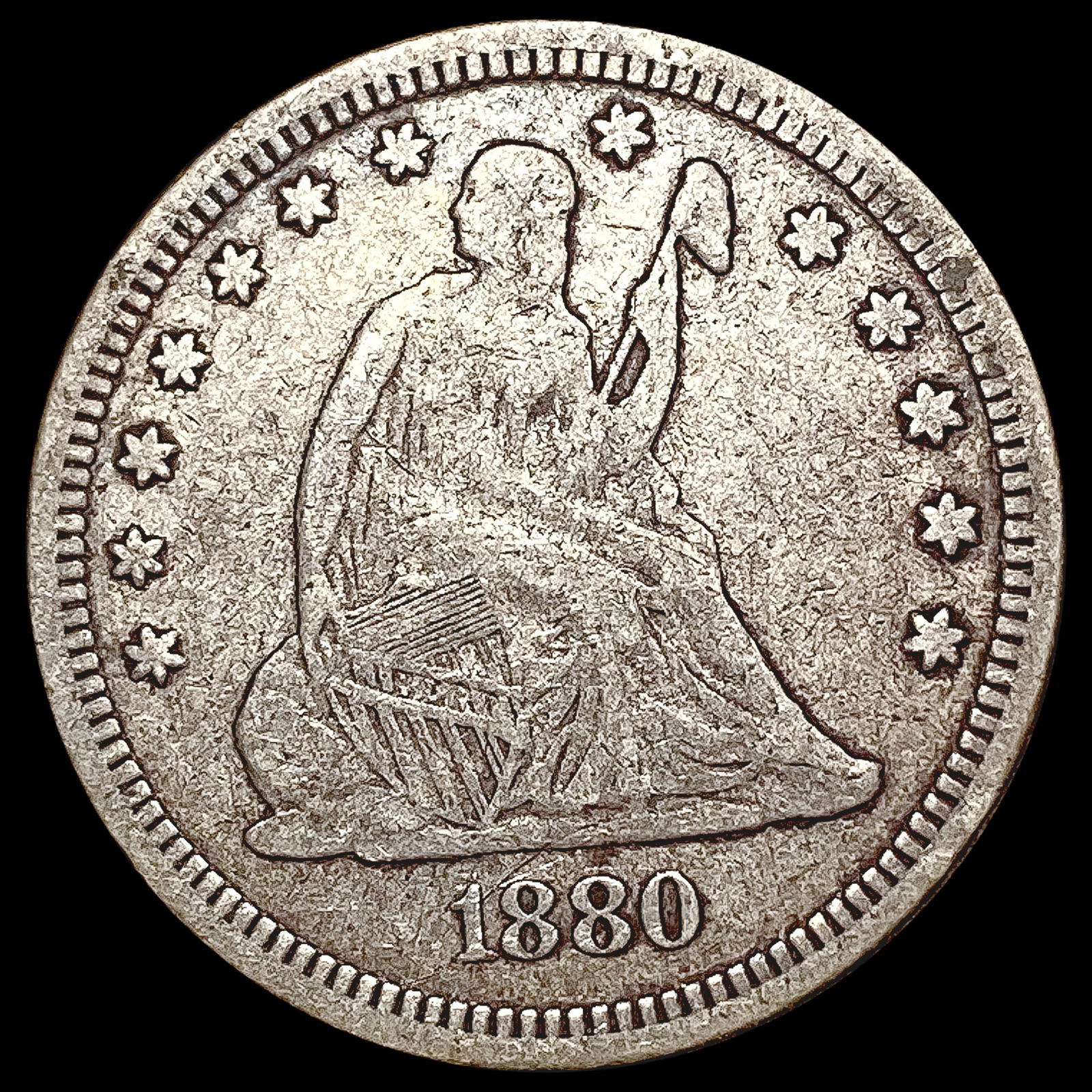 1880 Seated Liberty Quarter LIGHTLY CIRCULATED (1 of 2)