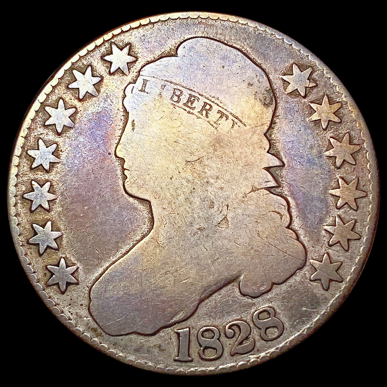 1828 Kn 2 Capped Bust Half Dollar NICELY CIRCULATED (1 of 2)