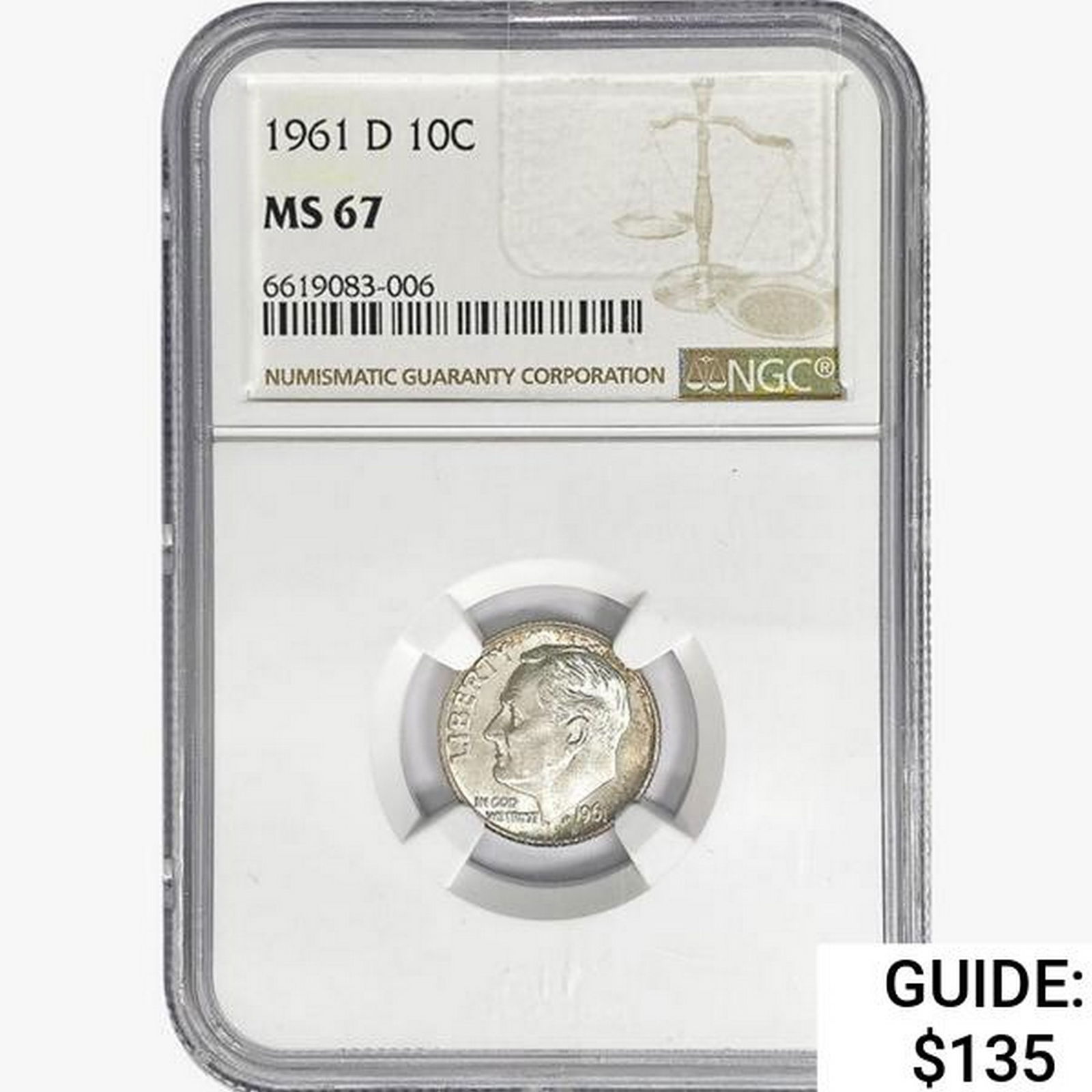 1961-D Roosevelt Dime NGC MS67 (1 of 2)