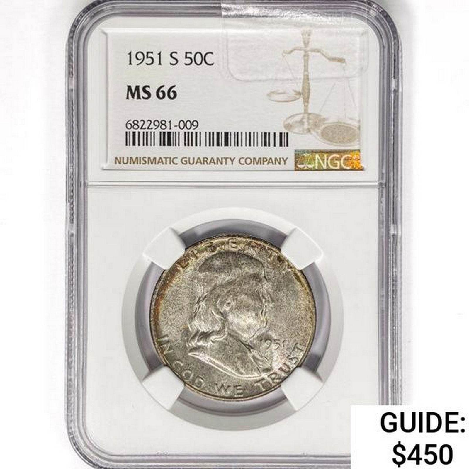 1951-S Franklin Half Dollar NGC MS66 (1 of 2)
