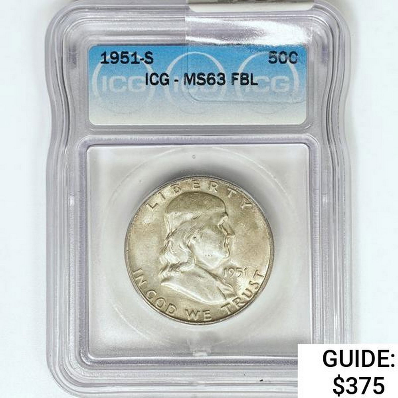 1951-S Franklin Half Dollar ICG MS63 FBL (1 of 2)