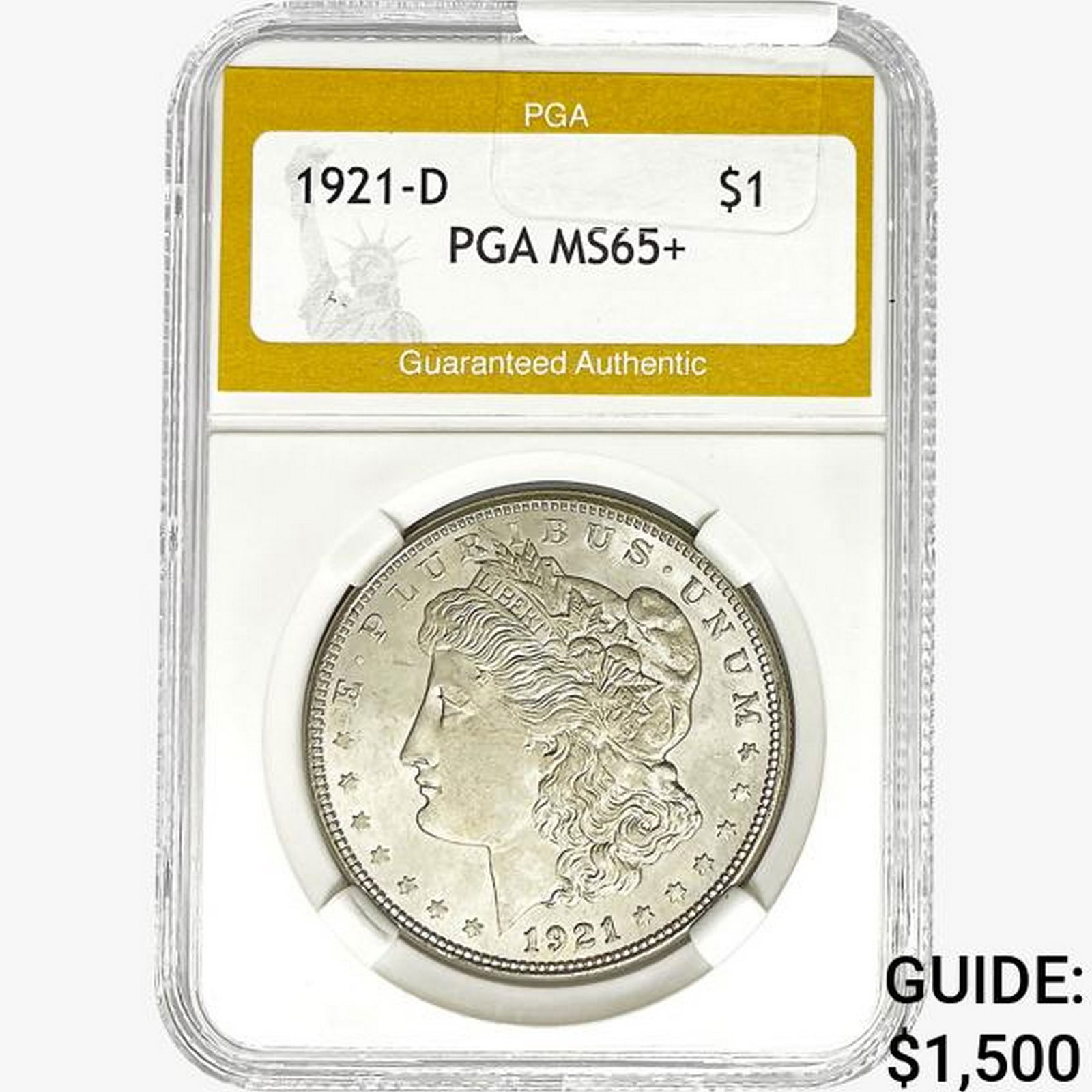 1921-D Morgan Silver Dollar PGA MS65+ (1 of 2)