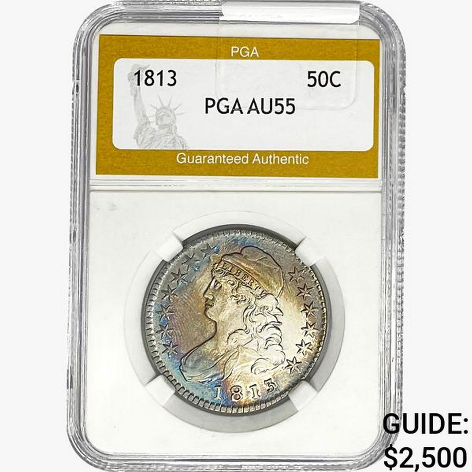 1813 Capped Bust Half Dollar PGA AU55 (1 of 2)