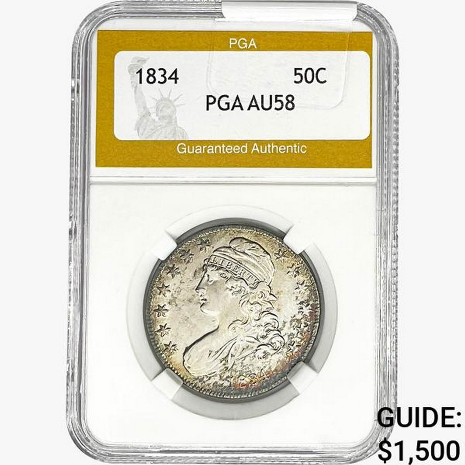 1834 Capped Bust Half Dollar PGA AU58 (1 of 2)