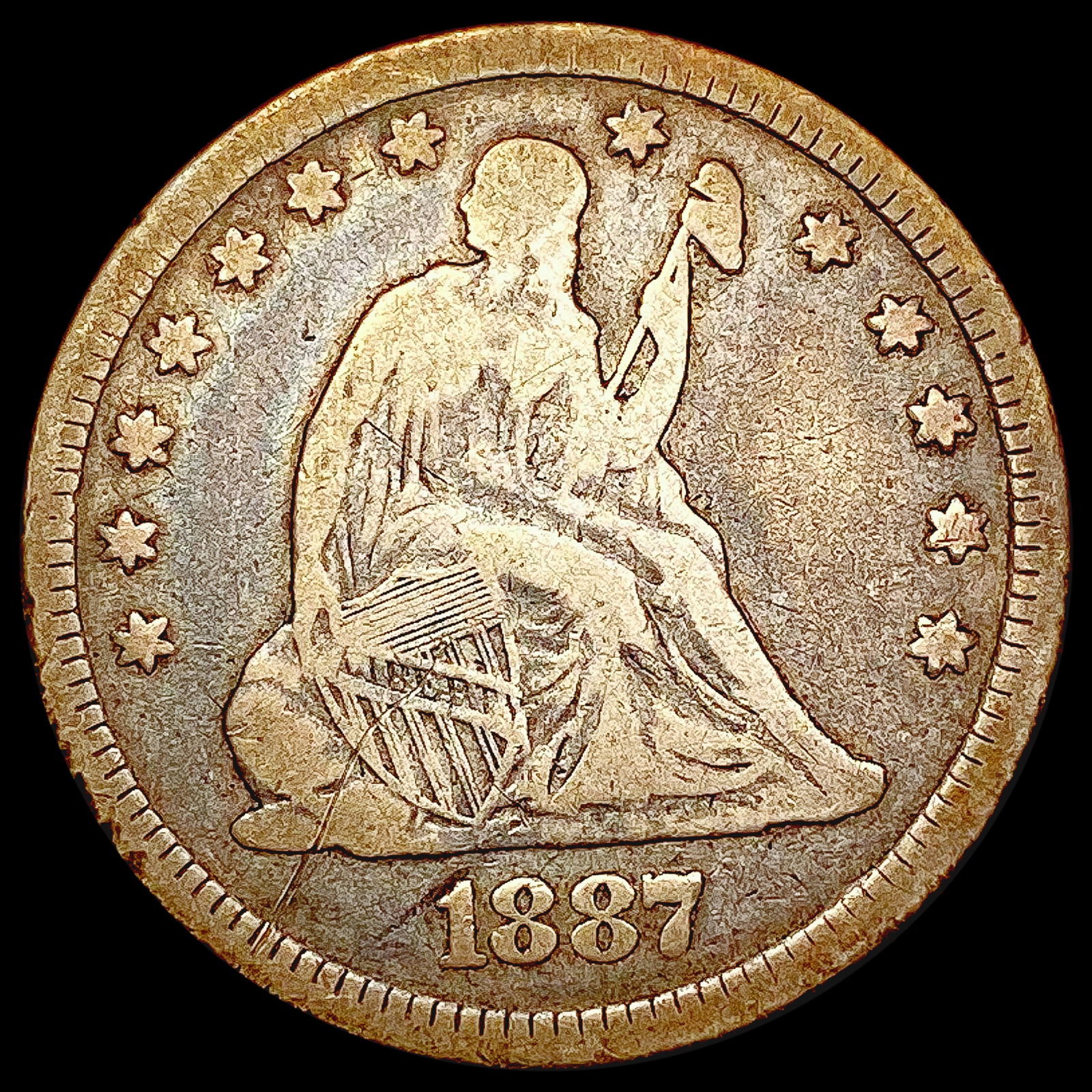 1887 Seated Liberty Quarter NICELY CIRCULATED (1 of 2)