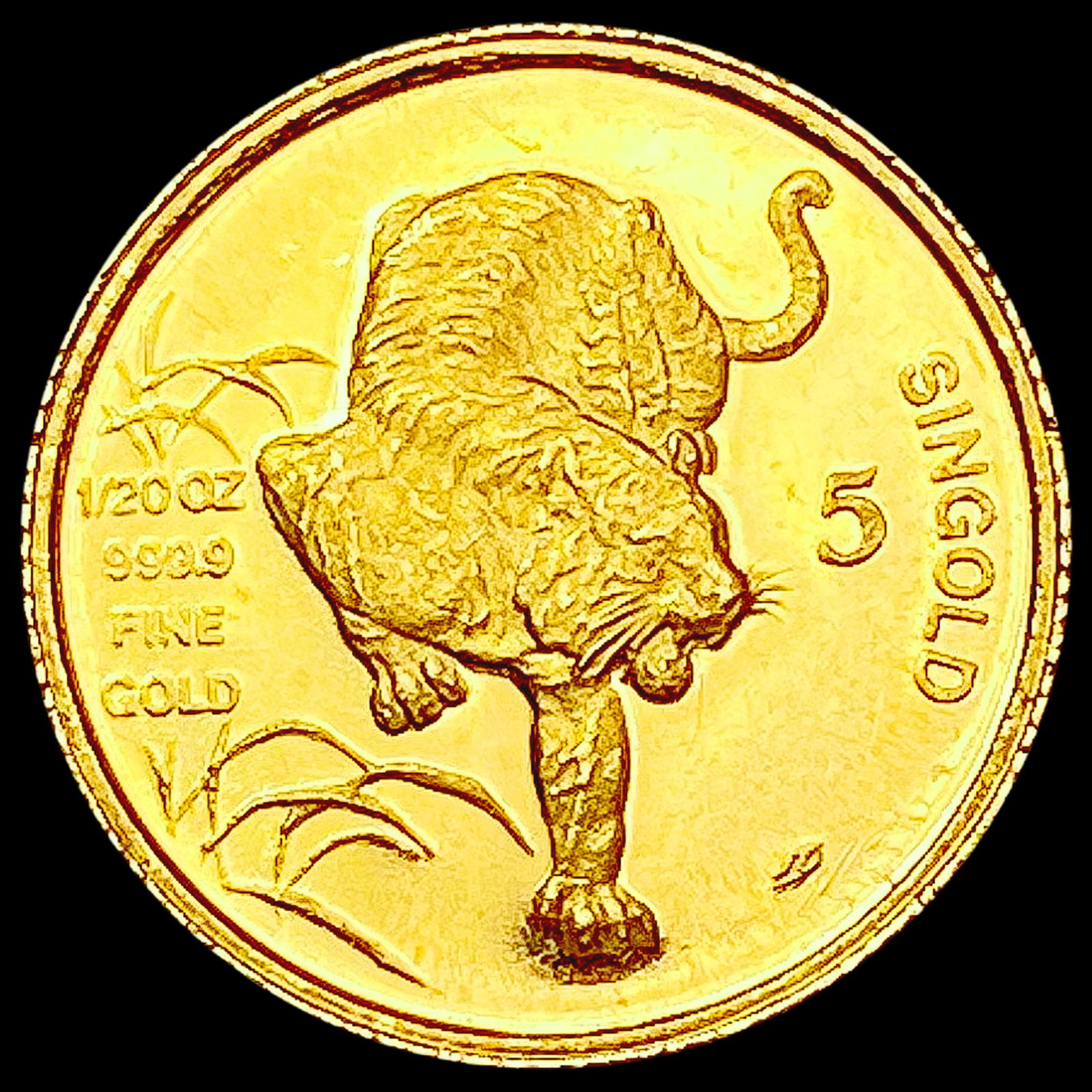 1986 Singapore 1/20oz Gold Coin CHOICE PROOF (1 of 2)