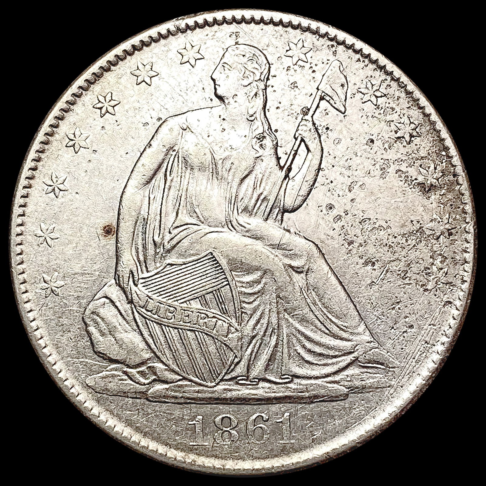 1861-O Seated Liberty Half Dollar CLOSELY UNCIRCULATED (1 of 2)