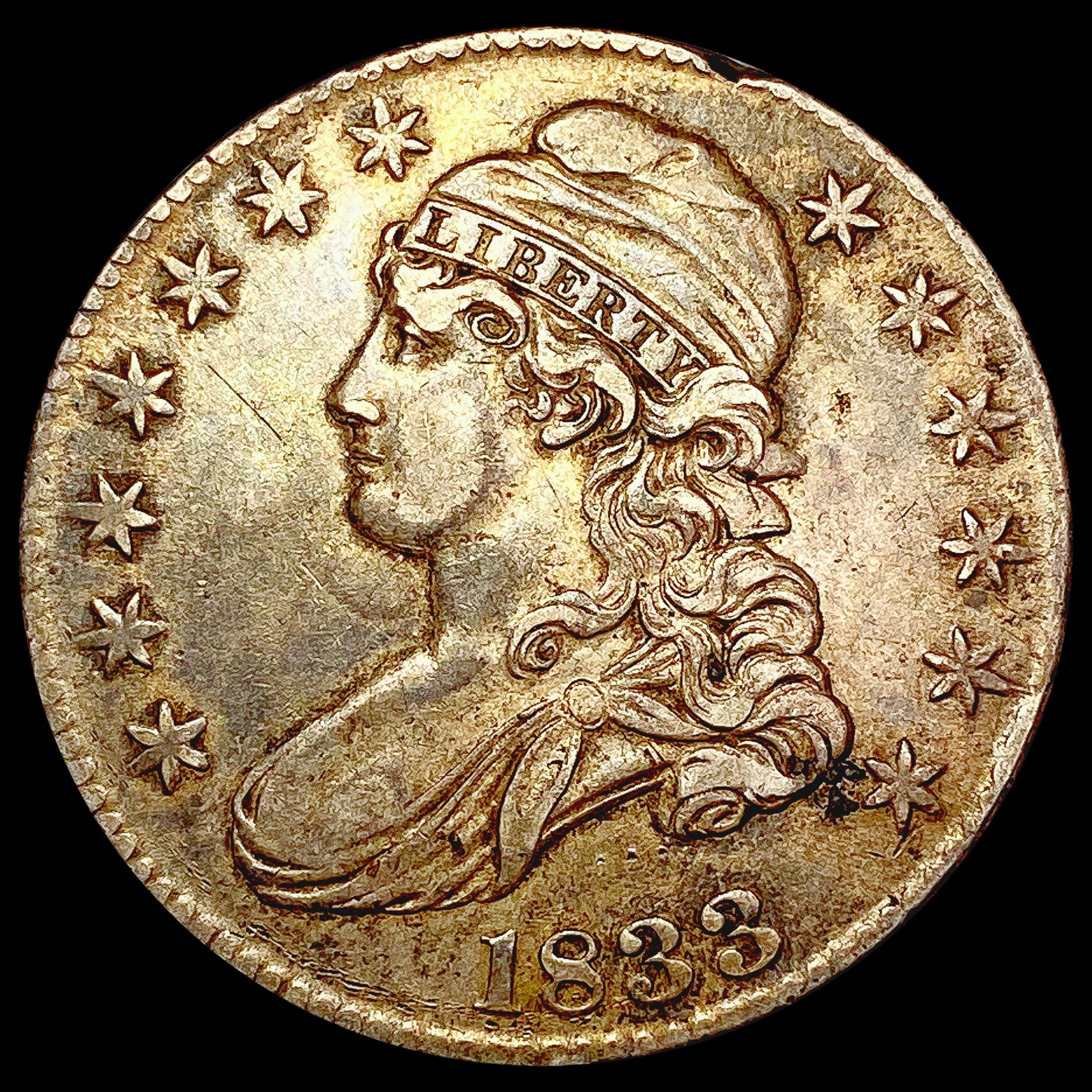 1833 Capped Bust Half Dollar LIGHTLY CIRCULATED (1 of 2)