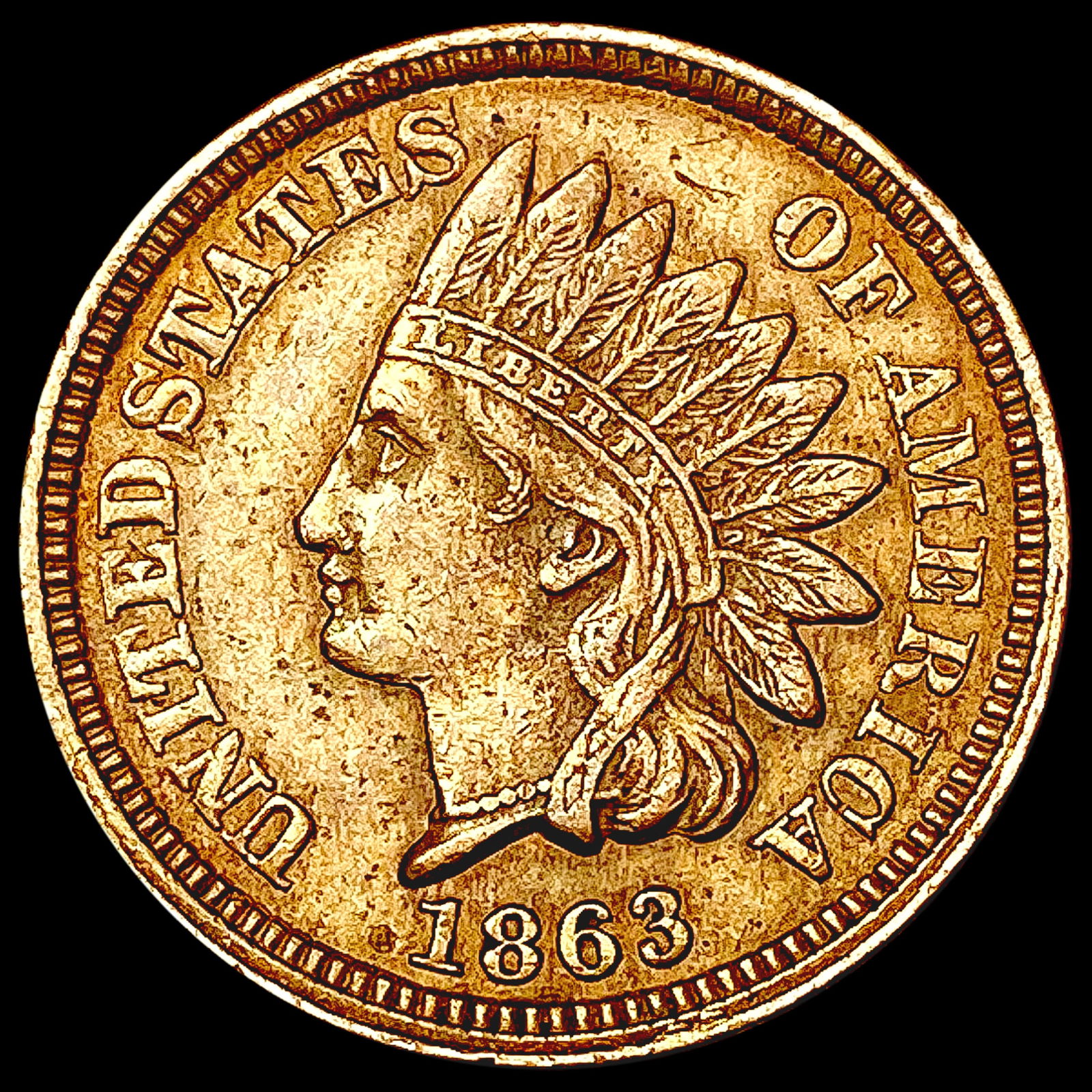 1863 Indian Head Cent CLOSELY UNCIRCULATED (1 of 2)
