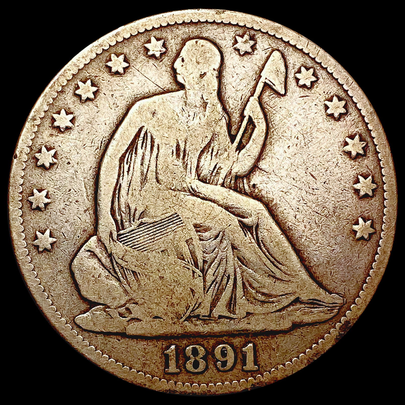 1891 Seated Liberty Half Dollar NICELY CIRCULATED (1 of 2)