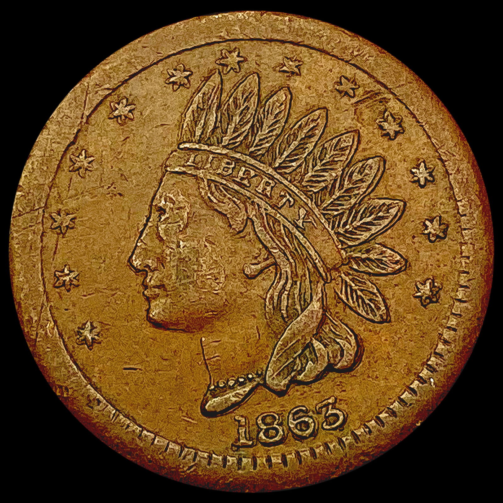 1863 Crittenden Shades Civil War Token CLOSELY UNCIRCULATED (1 of 2)