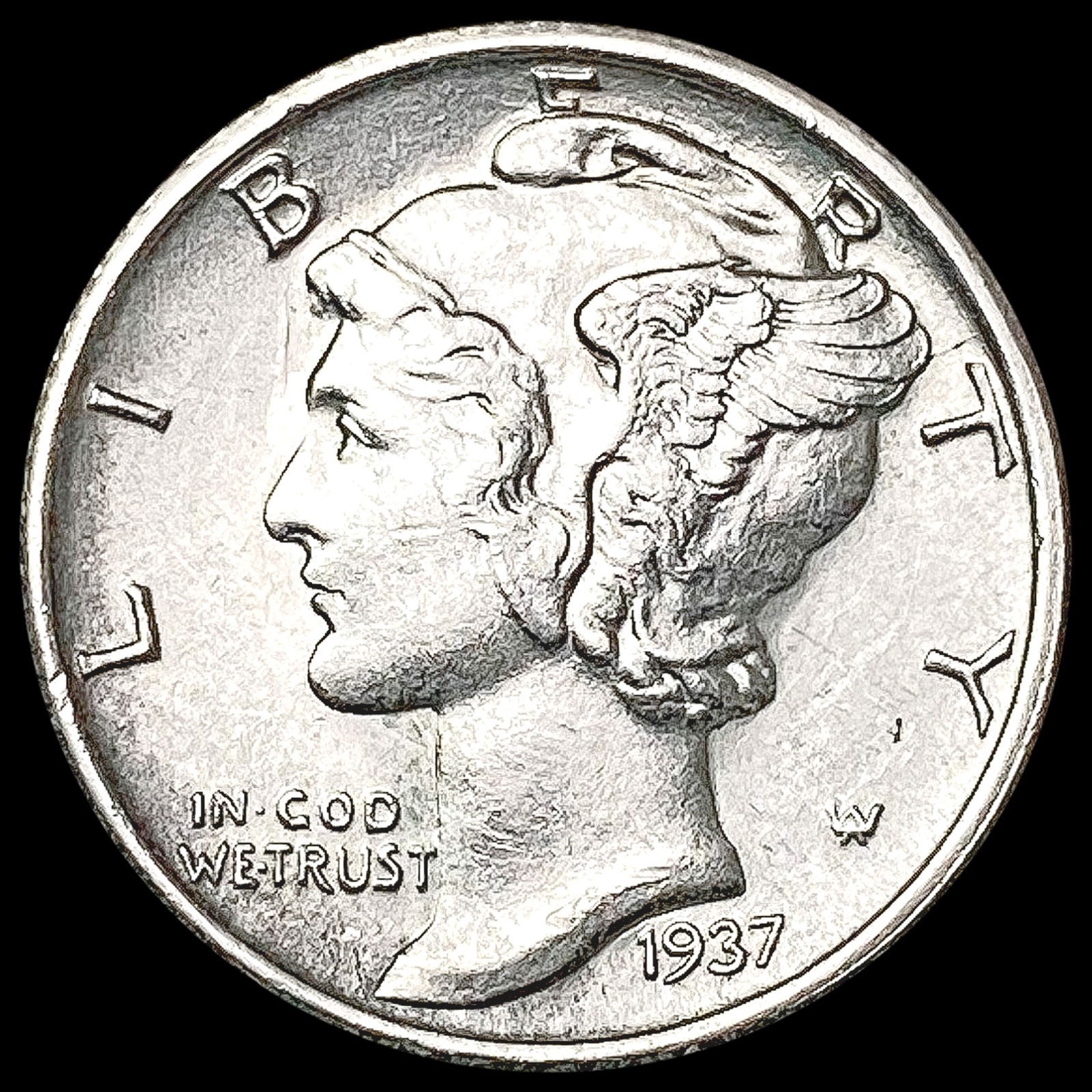 1937-S Mercury Dime UNCIRCULATED (1 of 2)