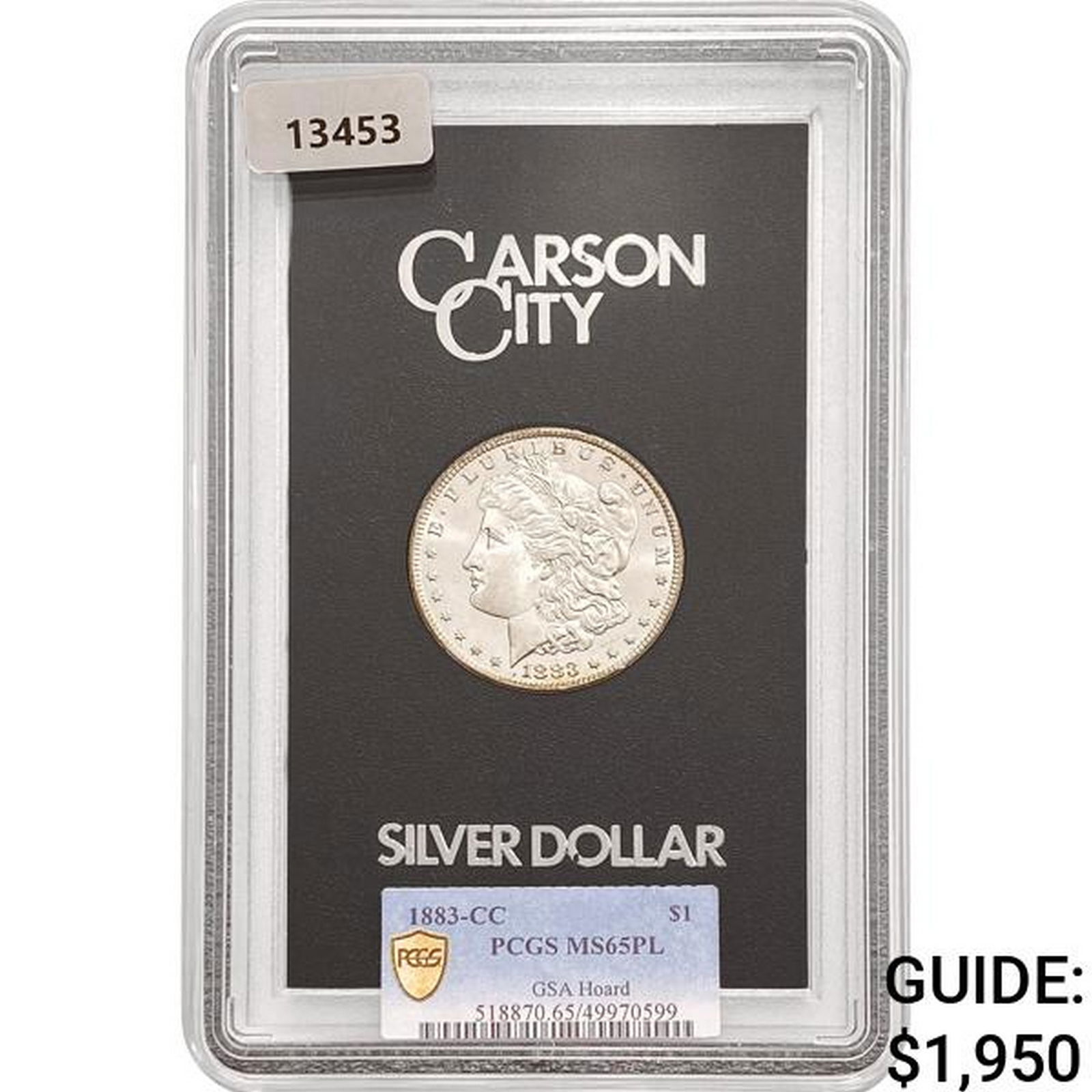 1883-CC Morgan Silver Dollar PCGS MS65 PL GSA- Toned Rev. (1 of 2)