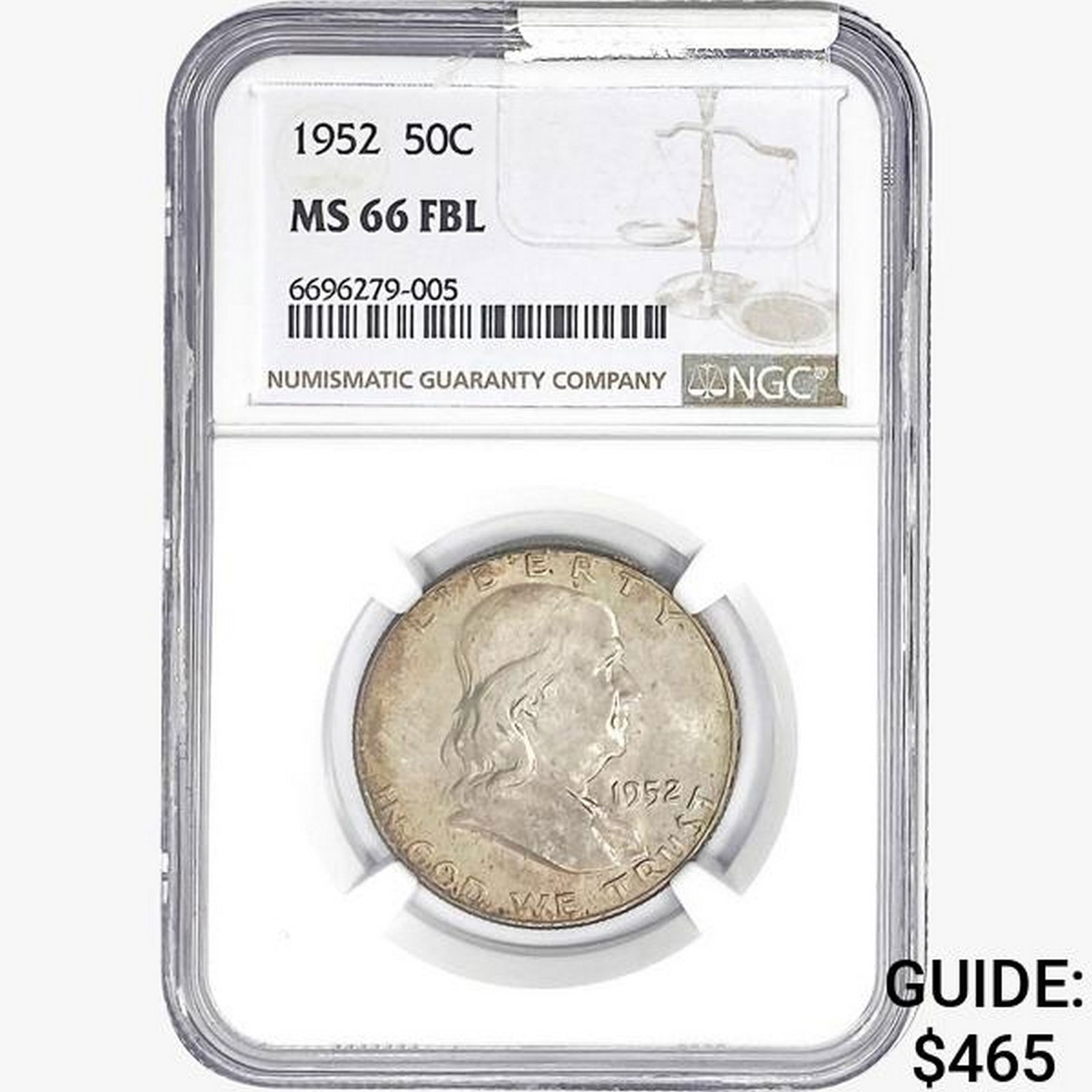 1952 Franklin Half Dollar NGC MS66 FBL (1 of 2)
