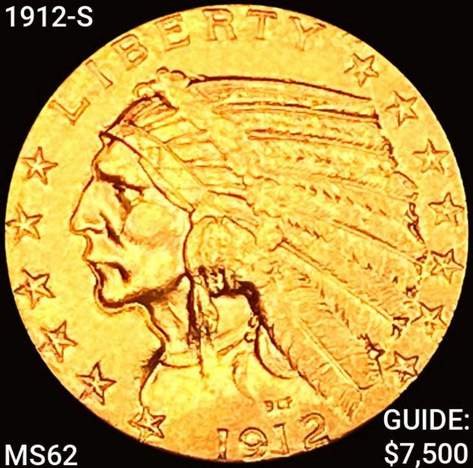 1912-S $5 Gold Half Eagle UNCIRCULATED (1 of 2)