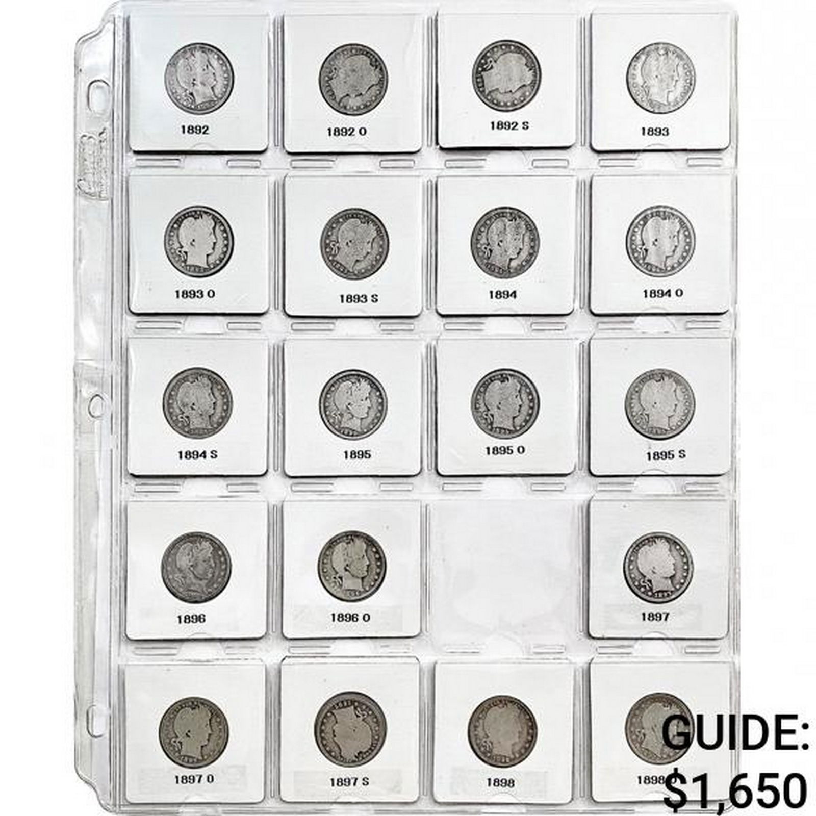 1892-1916 Barber Quarter Set [71 Coins] (1 of 9)