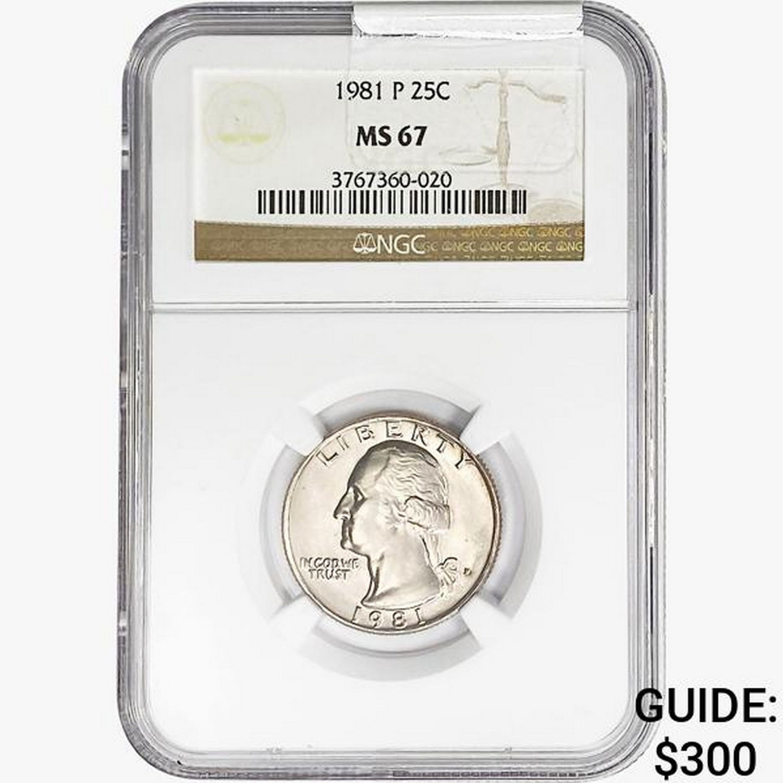 1981-P Washington Silver Quarter NGC MS67 (1 of 2)