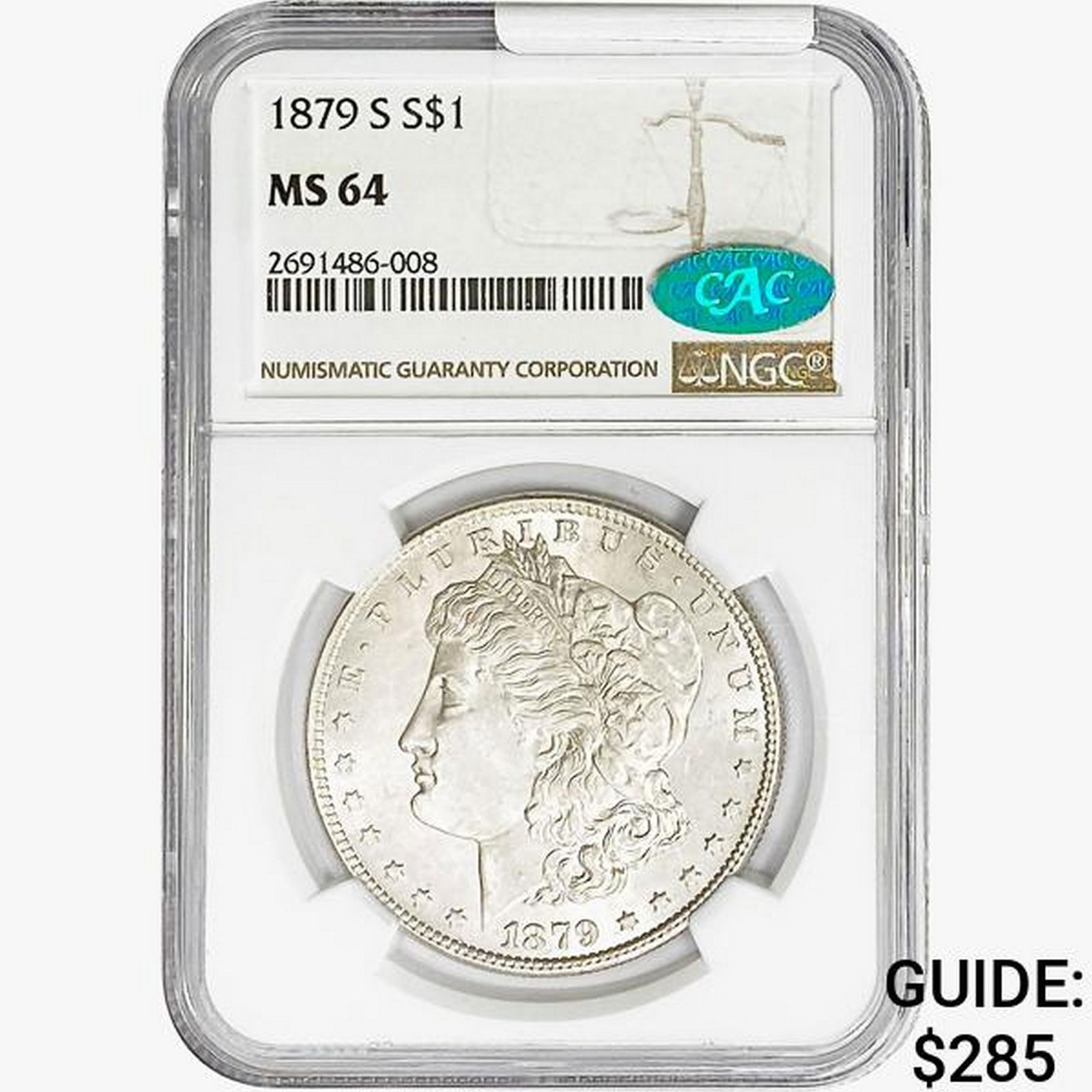 1879-S CAC Morgan Silver Dollar NGC MS64 (1 of 2)