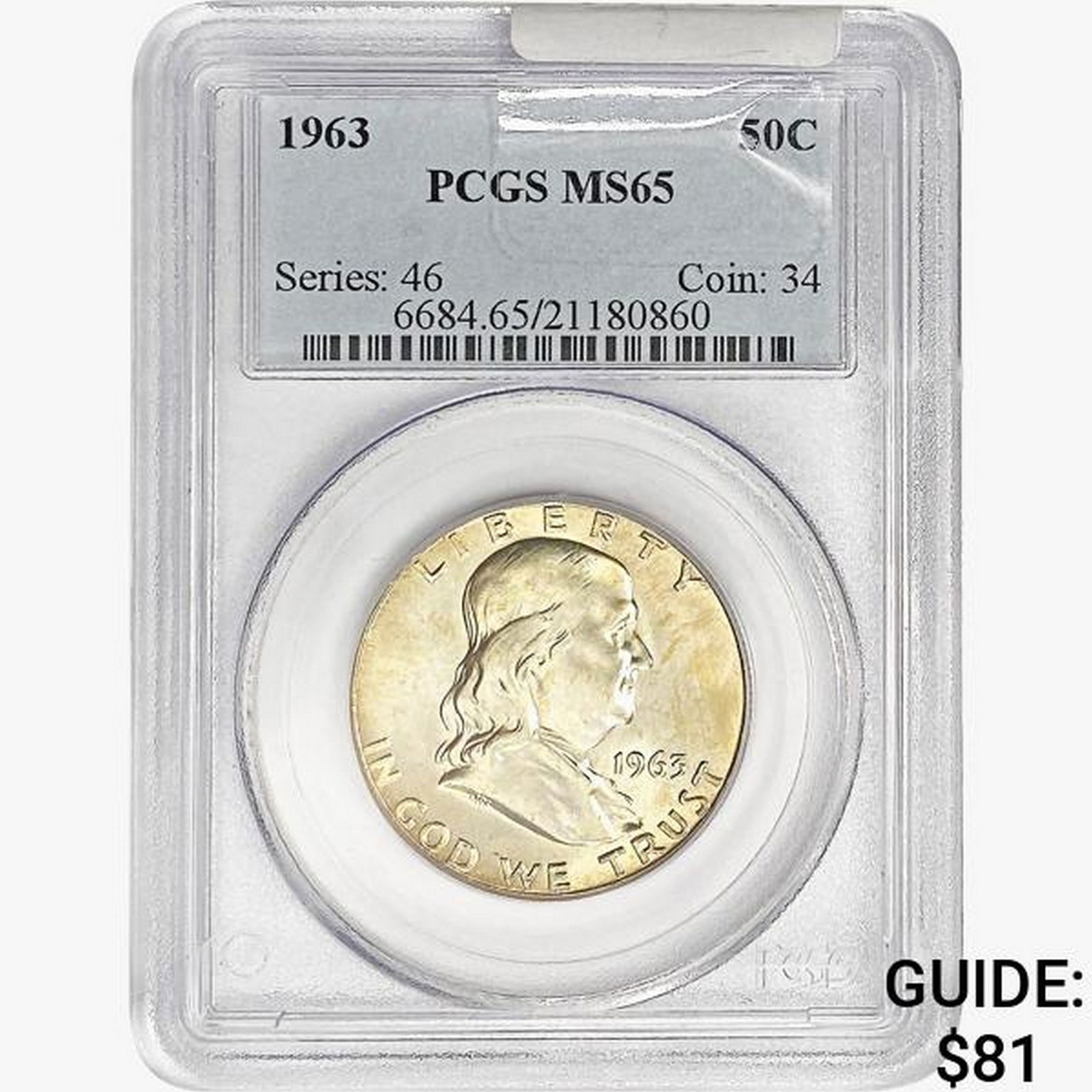 1963 Franklin Half Dollar PCGS MS65 (1 of 2)